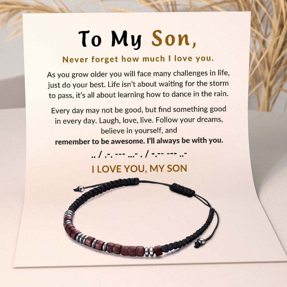 To My Son I Love You Morse Code Bracelet Secret Message 