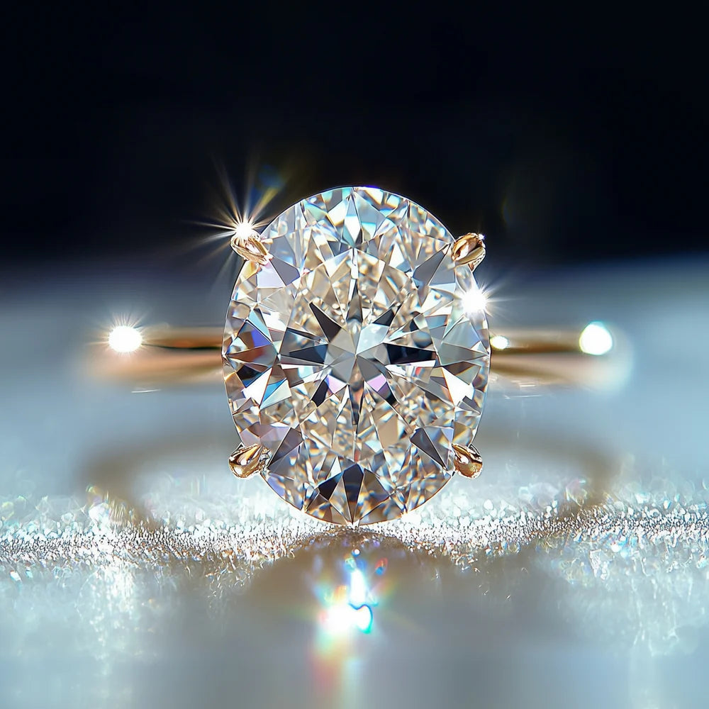 The Bella 3CT oval cut moissanite ring