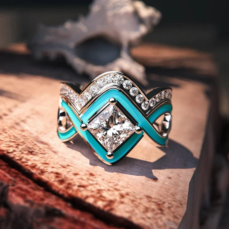 The Ocean Wave Turquoise Best Selling Ring from Frontal view