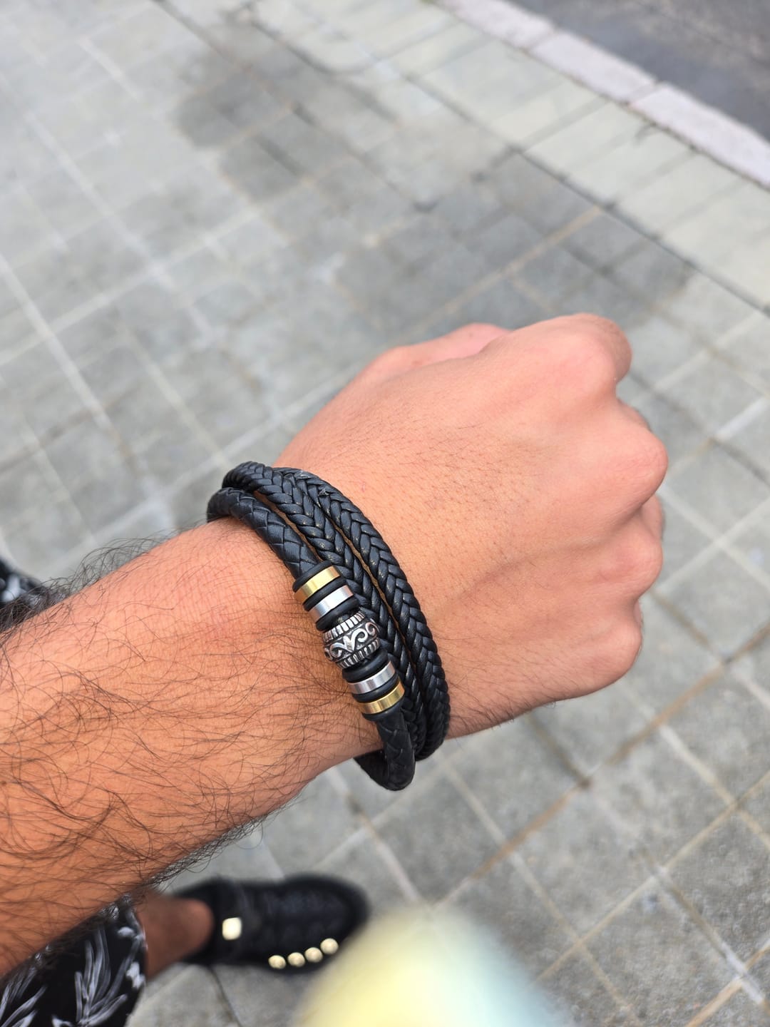 Customer wearing the love your forever to my son bracelet