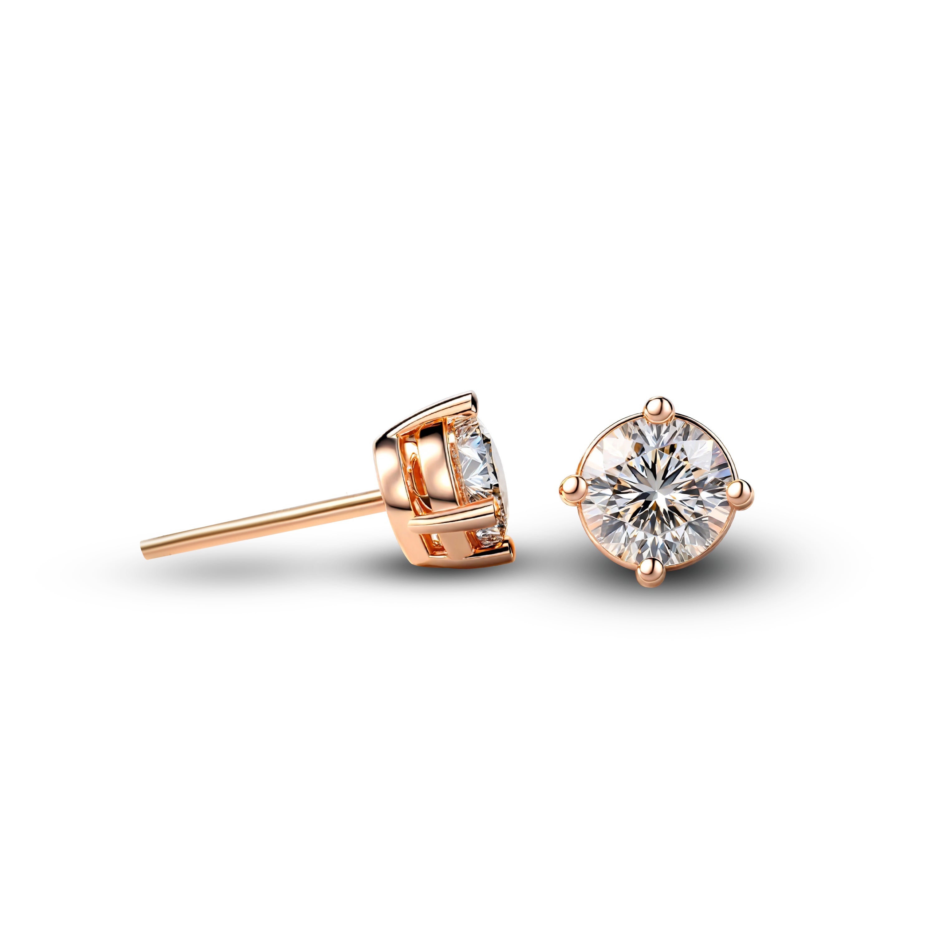 Beatrice Moissanite Earrings - Rose Gold