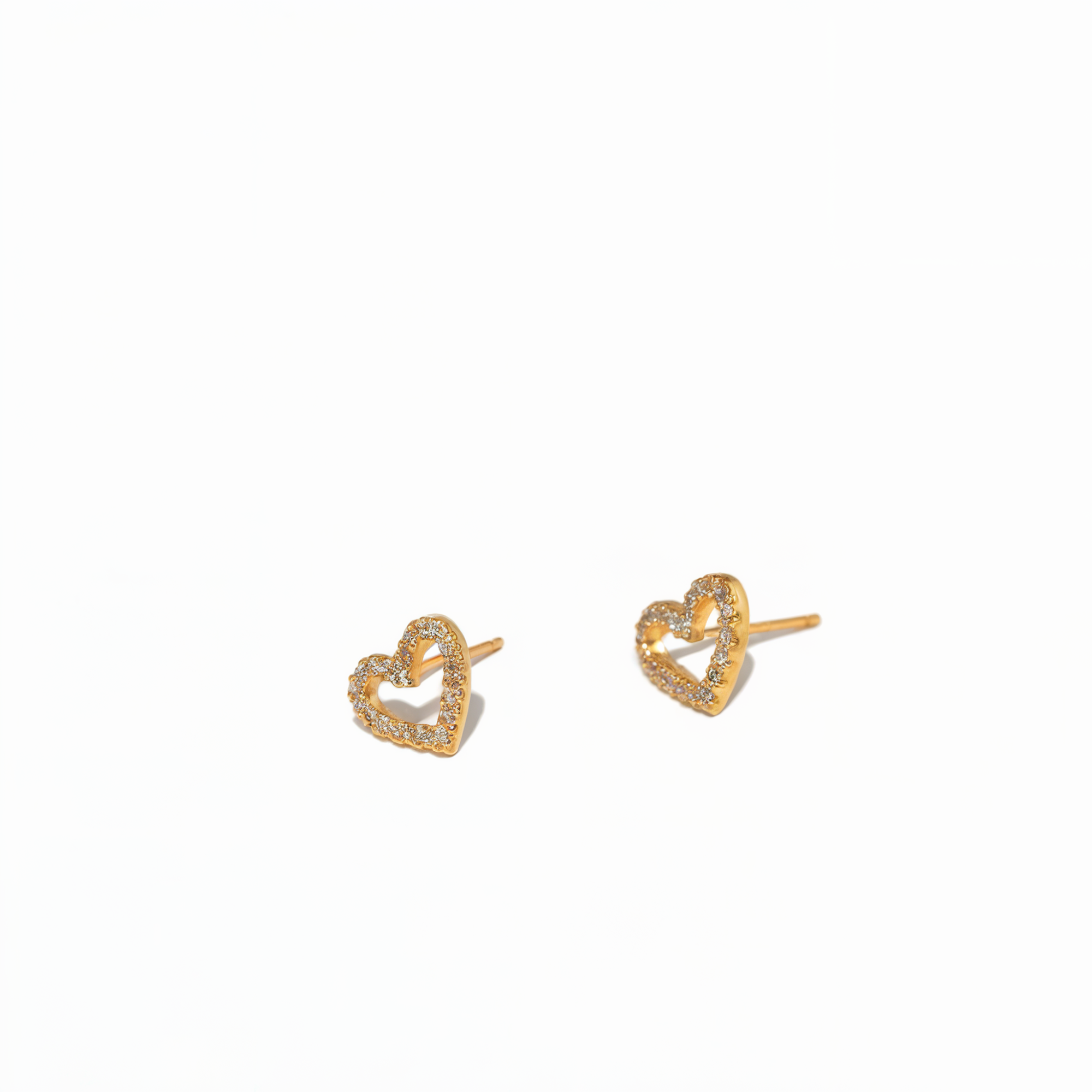 Classic Stud Open Heart Earrings