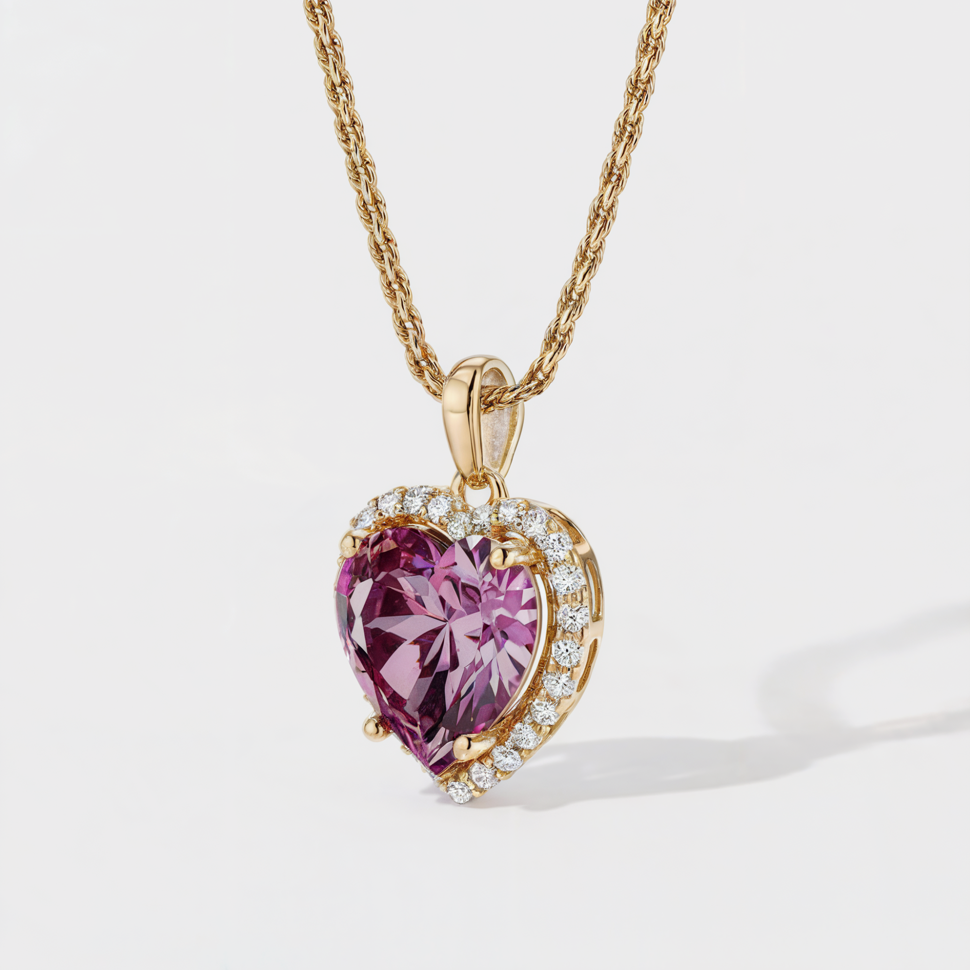 Heart Shaped Secret Halo Necklace