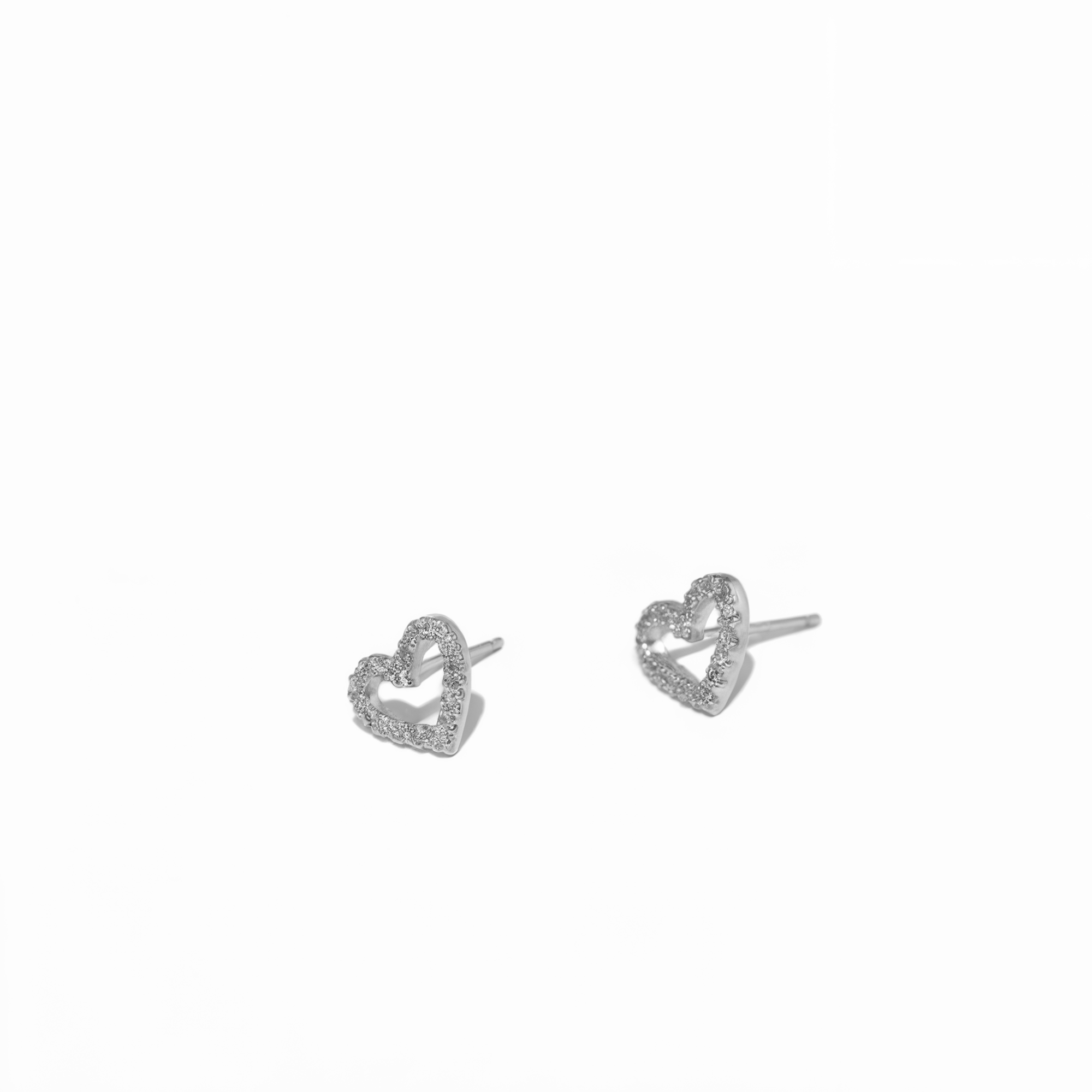 Classic Stud Heart Silver Earrings