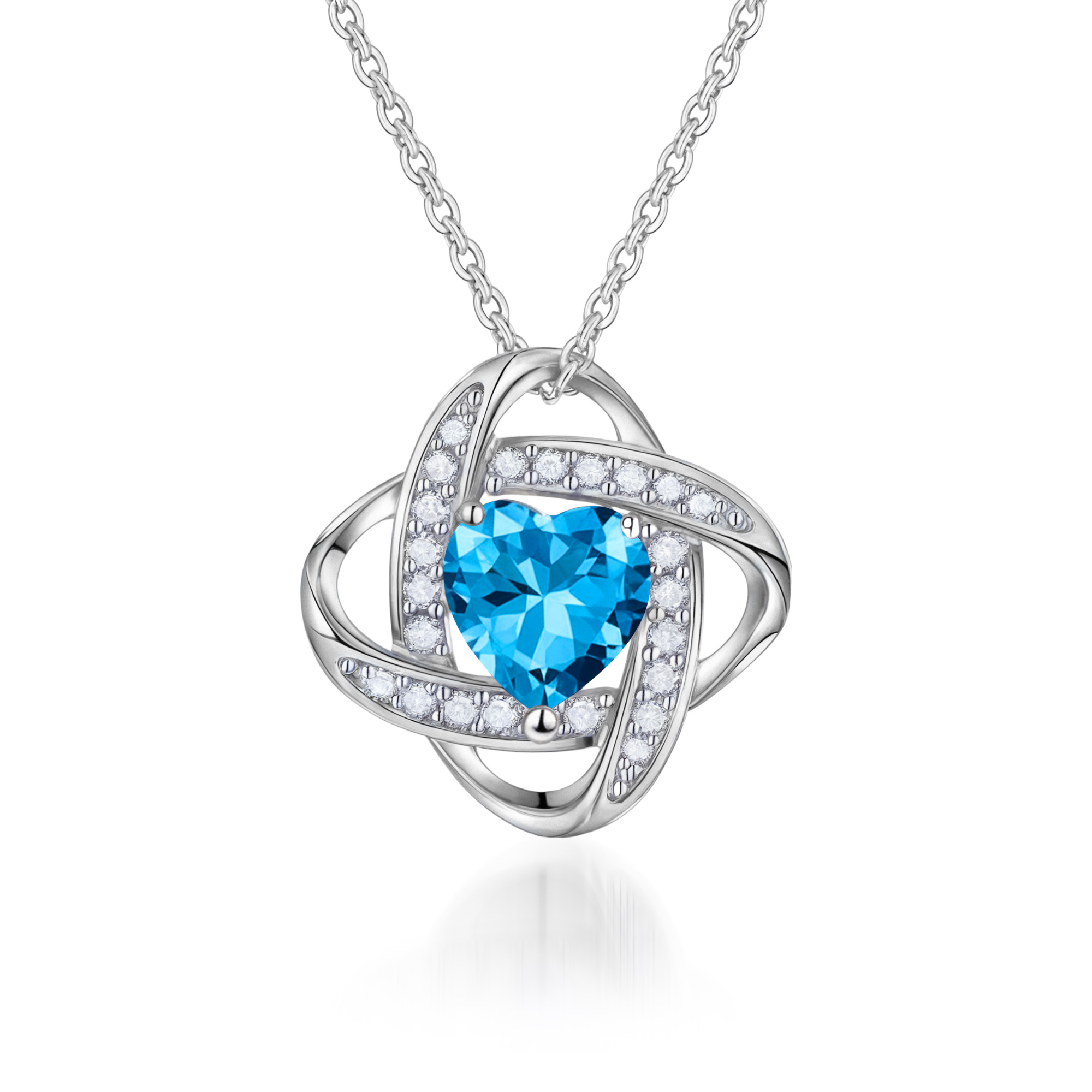 Crafted Love Knot Birthstone Necklace