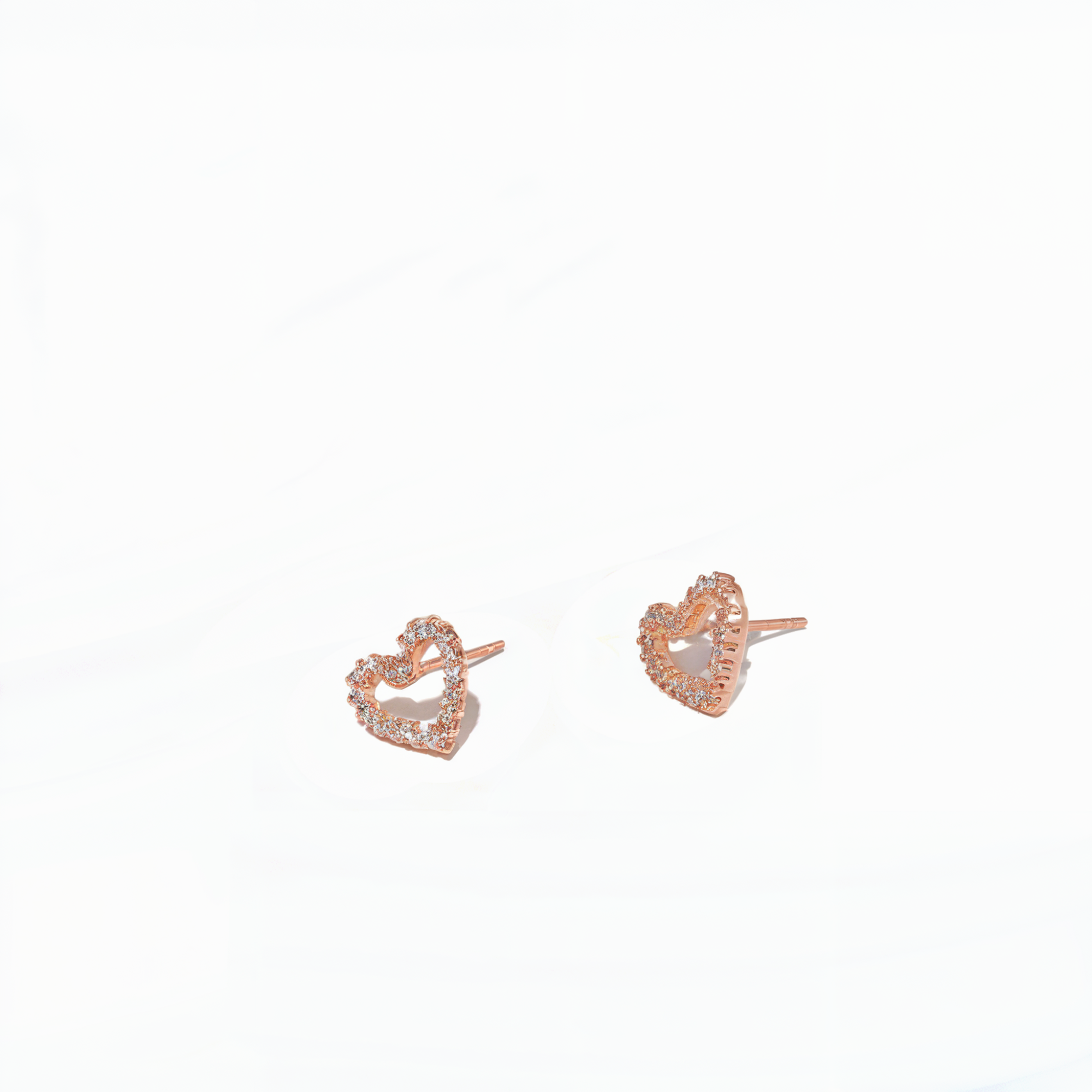 Classic Stud Heart Rose Gold Earrings