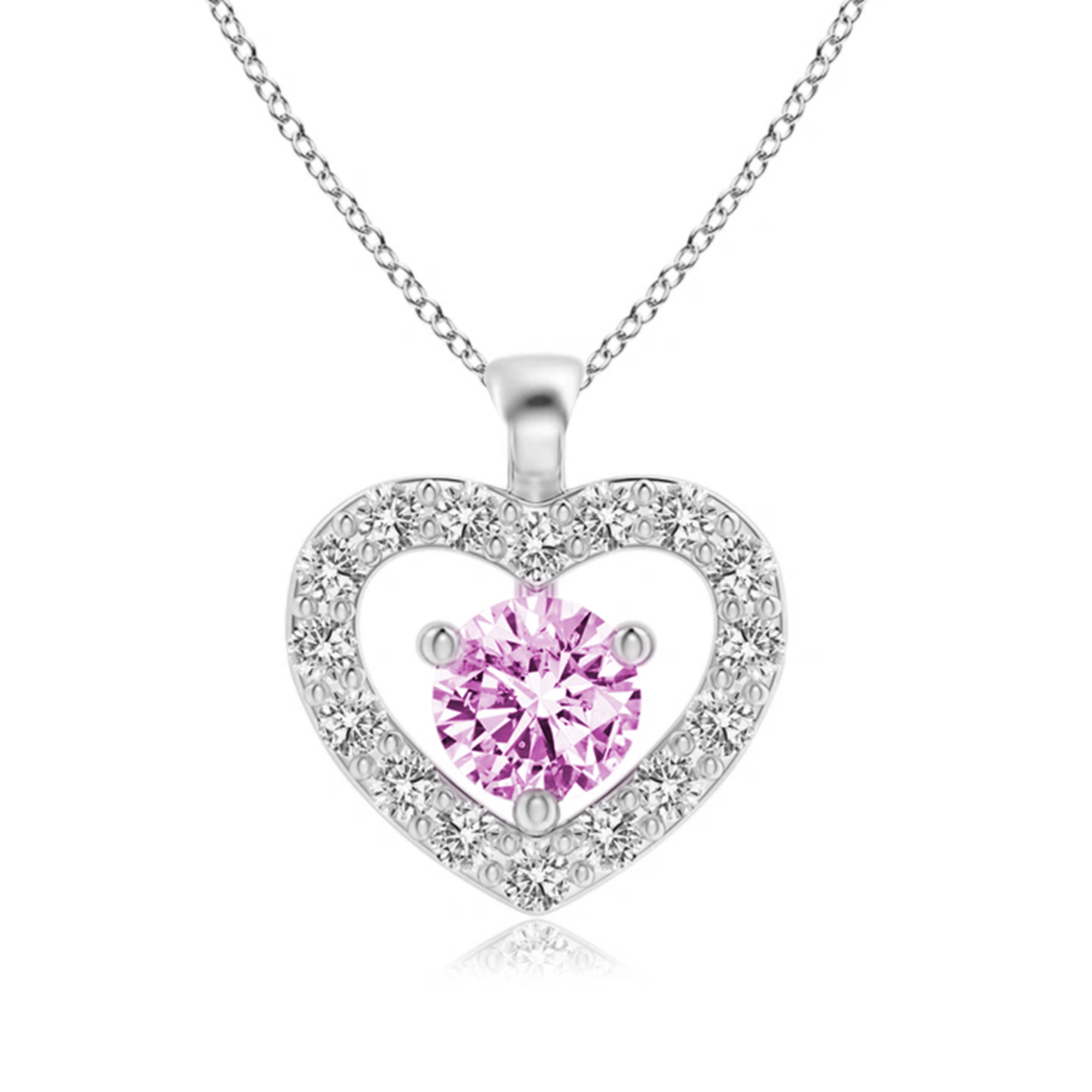 Heart Halo Moissanite Necklace