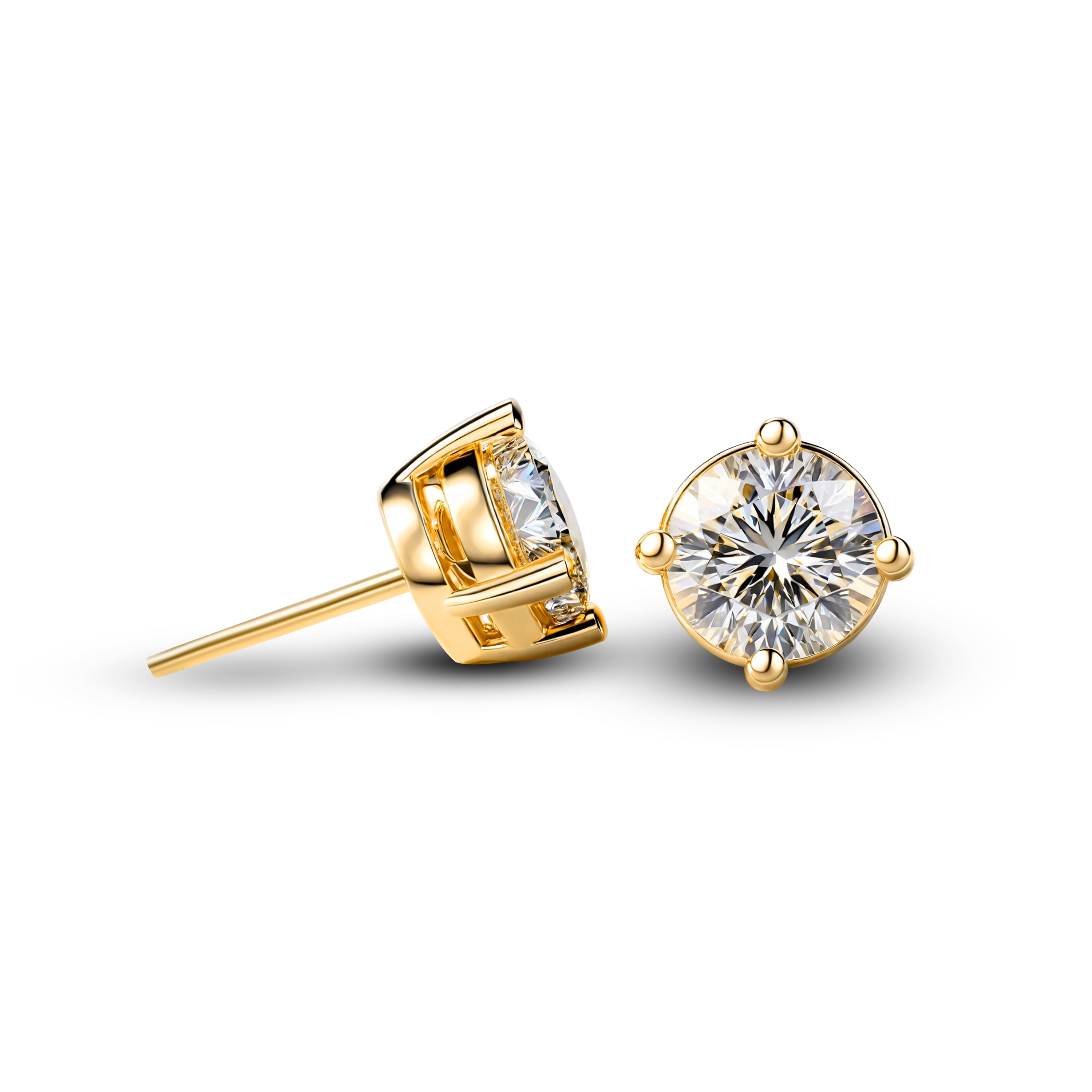 Beatrice Moissanite Earrings - Gold