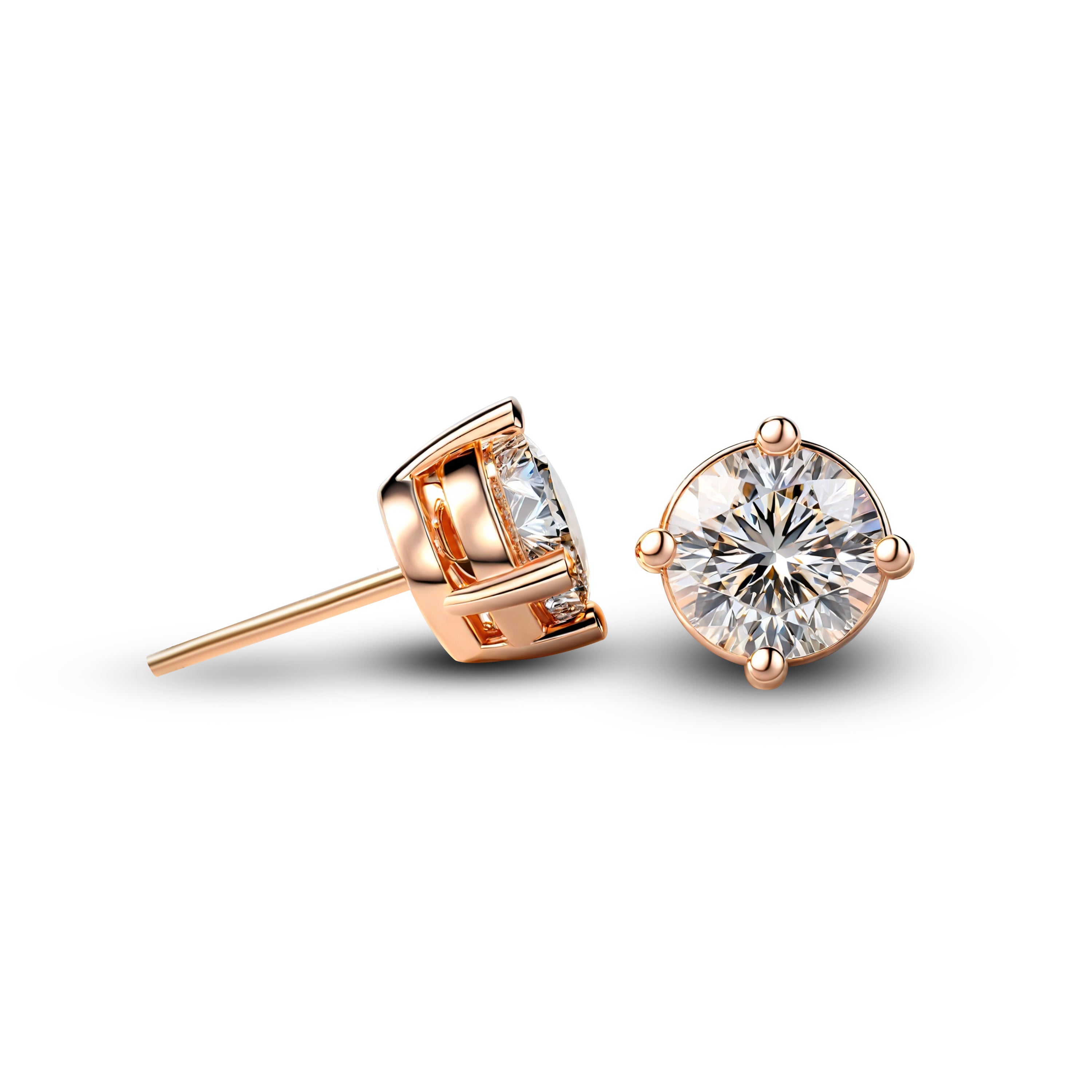 Beatrice Moissanite Earrings - Rose Gold