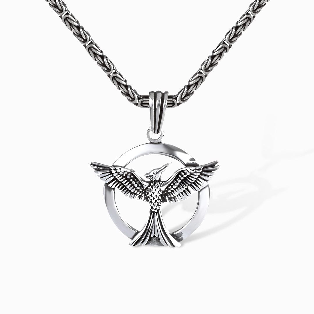 Collar de fénix para hombre - Plata de ley S925