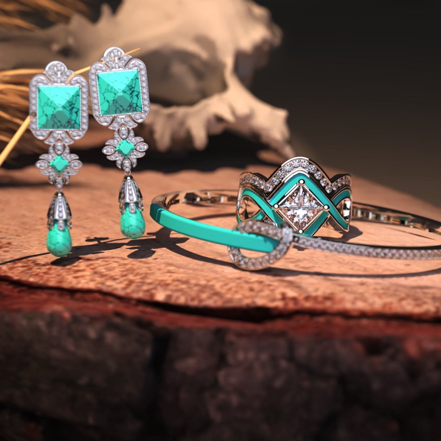 The Ocean Set: Best Selling Ring + FREE bracelet & earrings - S925 Sterling Silver