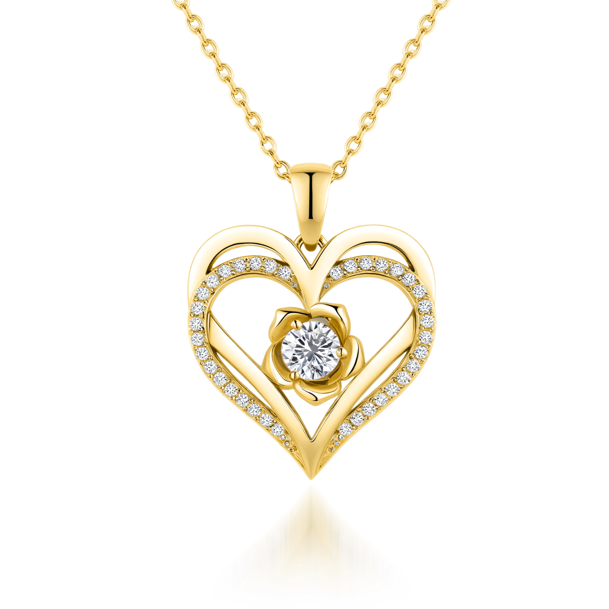 Love Double Heart Birthstone Necklace