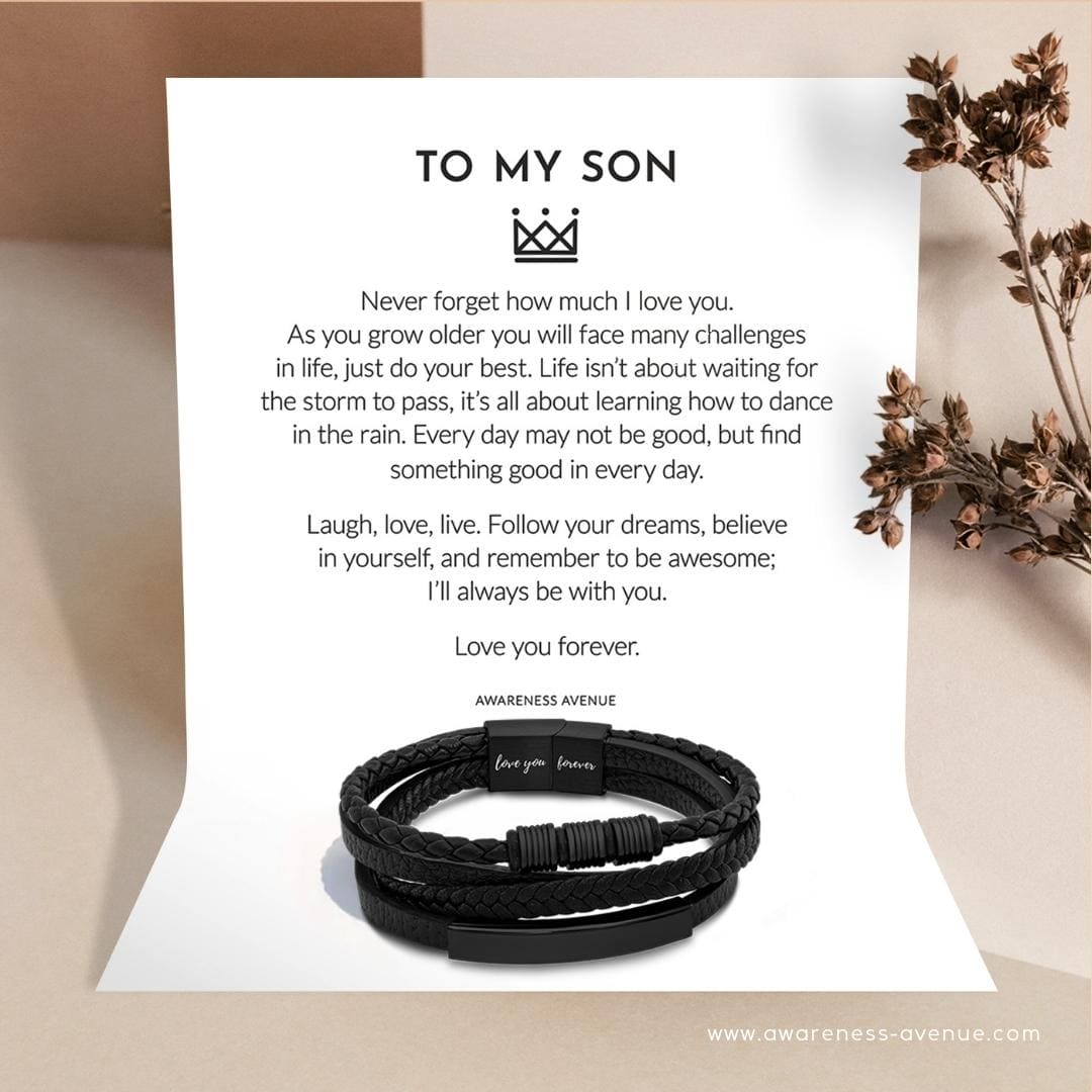 To My Son | Love You Forever | Leather Bracelet