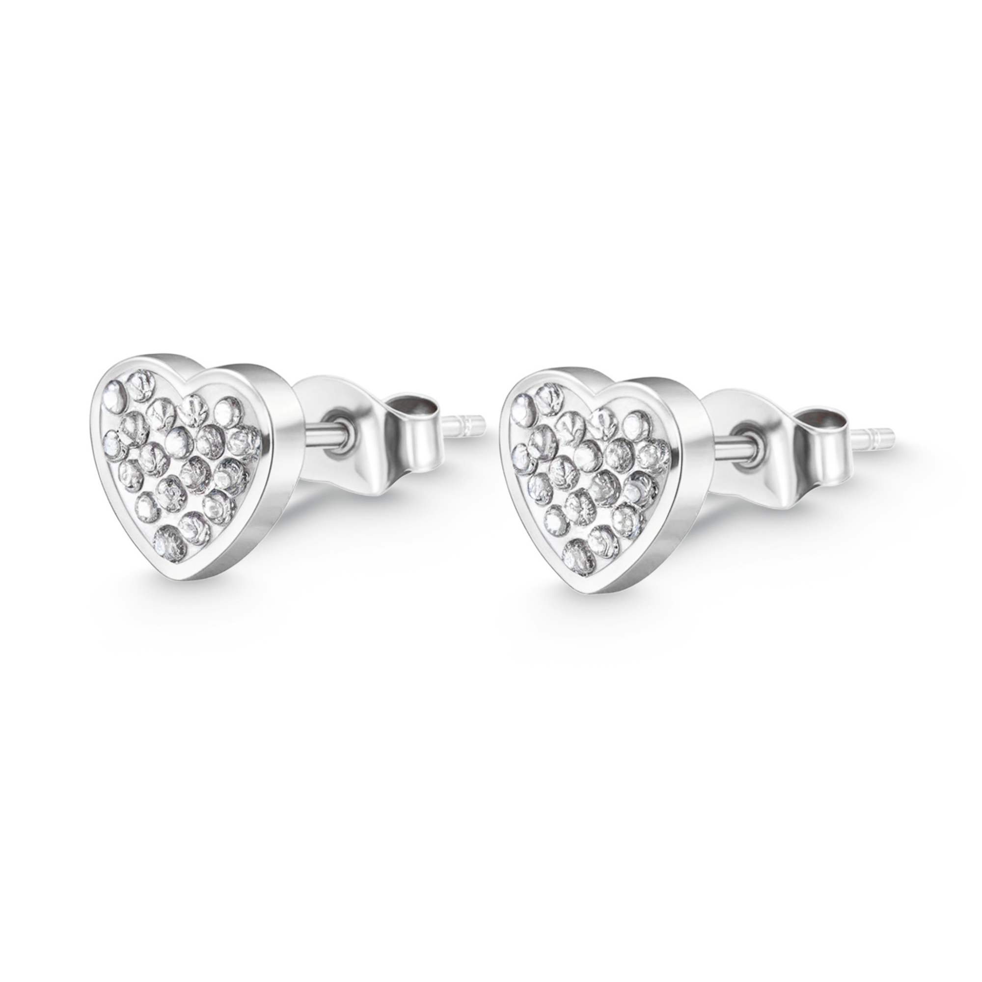 Pendientes con detalles en forma de corazón de diamantes