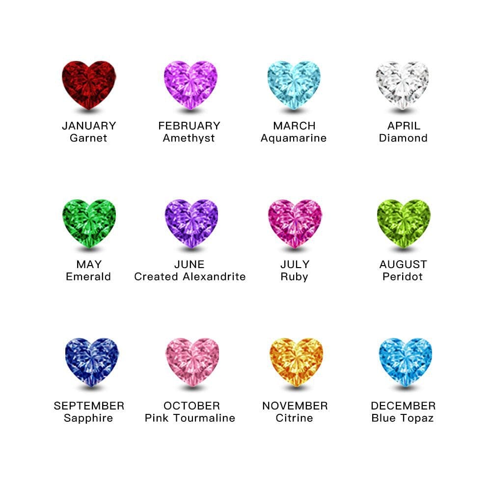 Personalized Double Heart Cut Birthstones Ring - S925 Sterling Silver