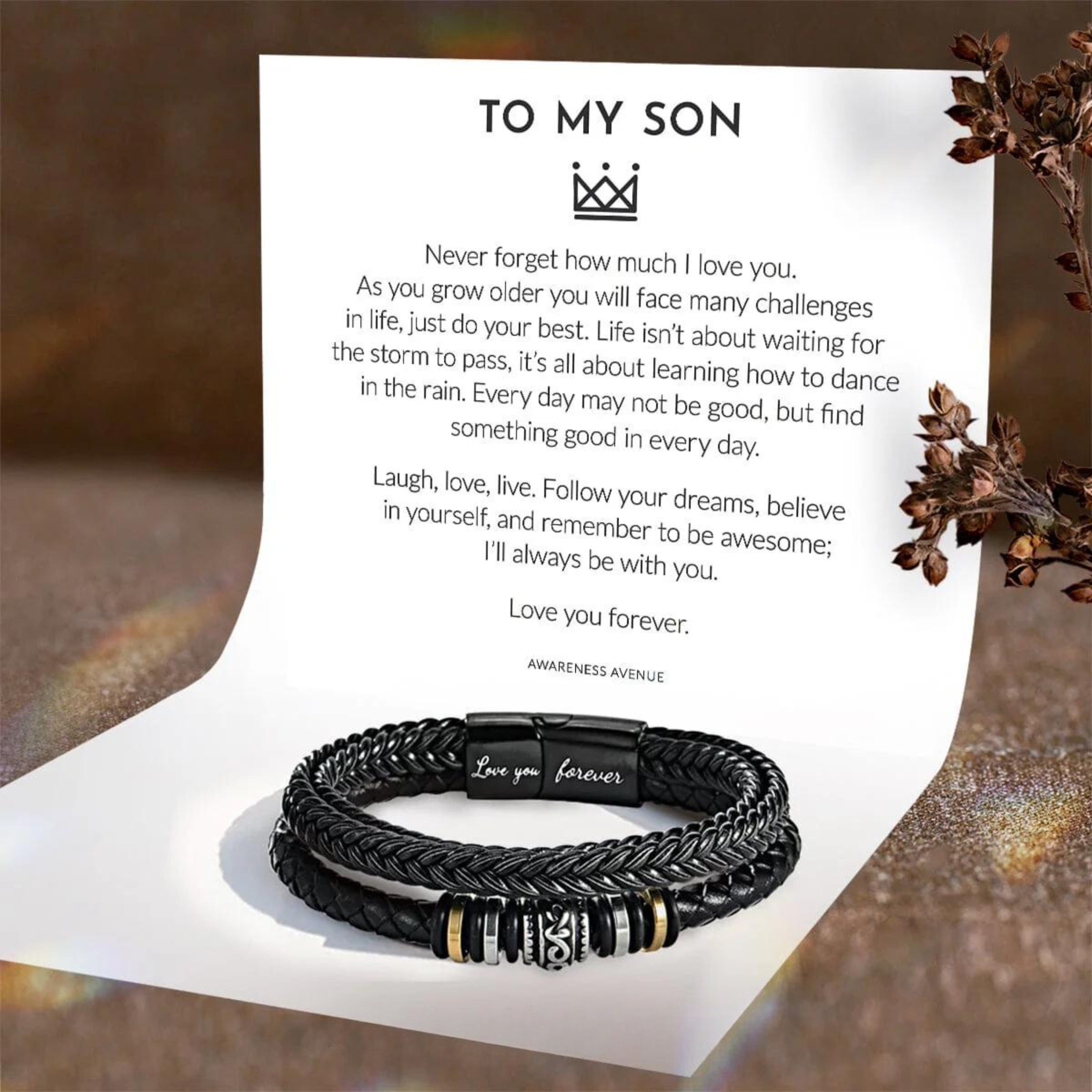 To My Son | Love You Forever | Necklace & Bracelet Gift Bundle