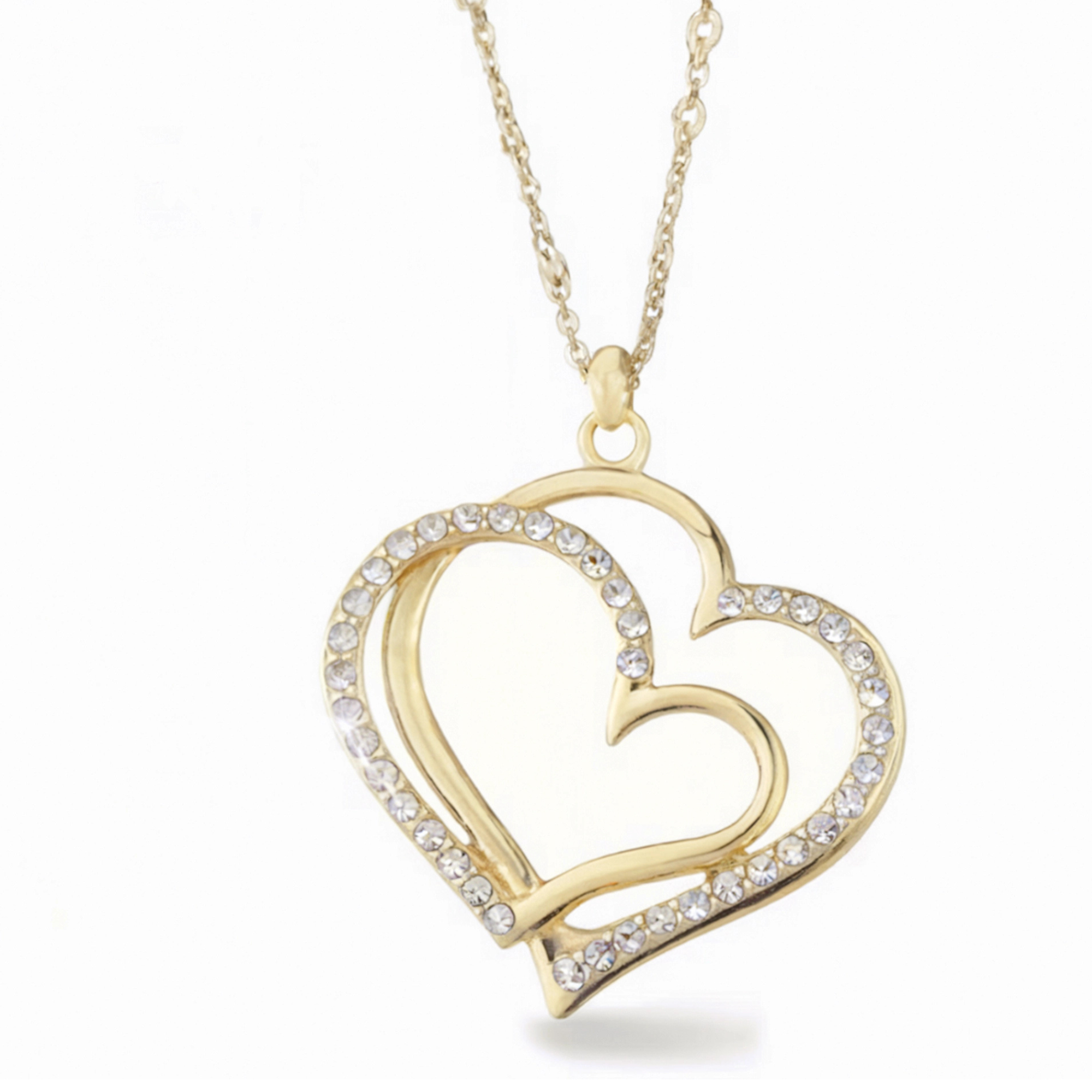 Tilted Double Heart Necklace