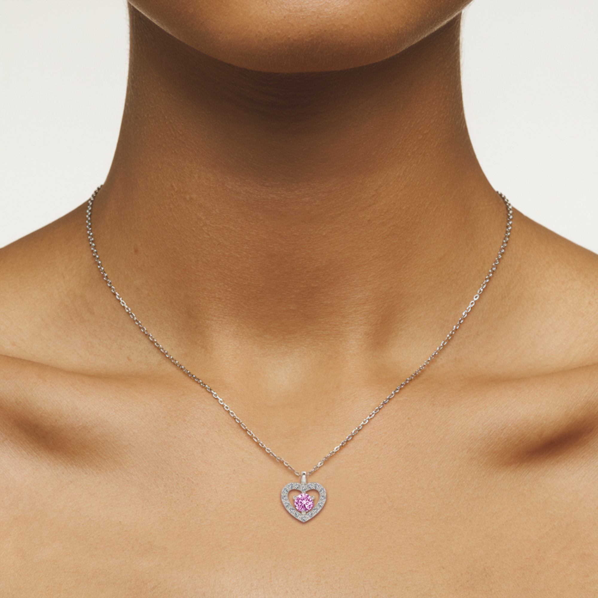 Heart Halo Moissanite Necklace