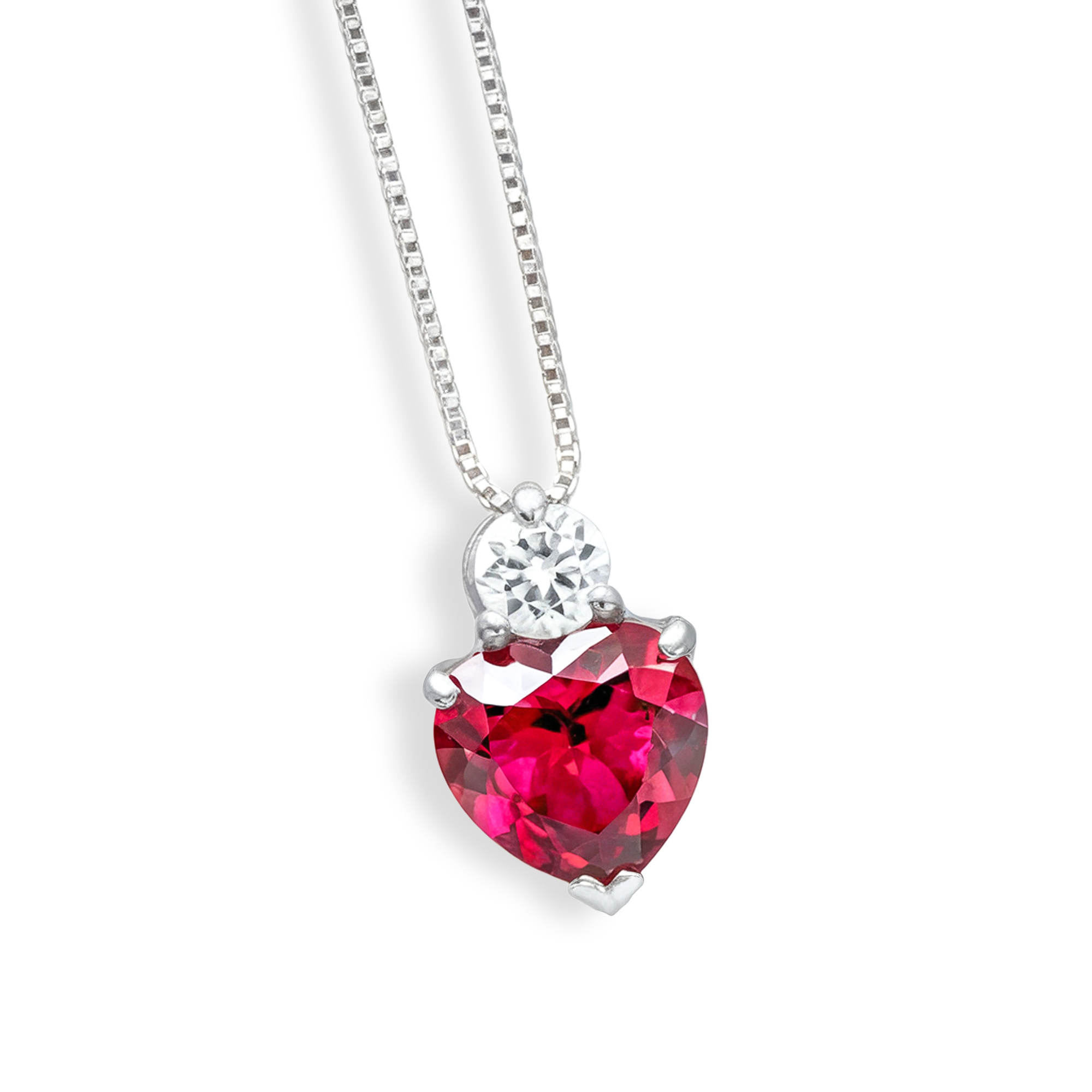 Serene Red Heart Diamond Necklace