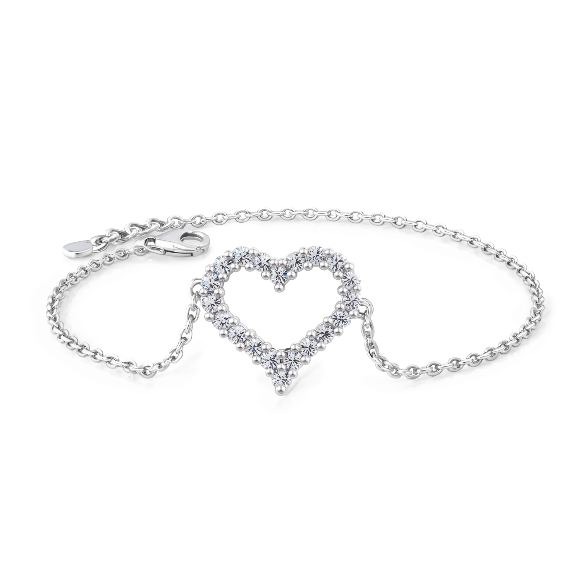 Pulsera de corazón con detalles de diamantes