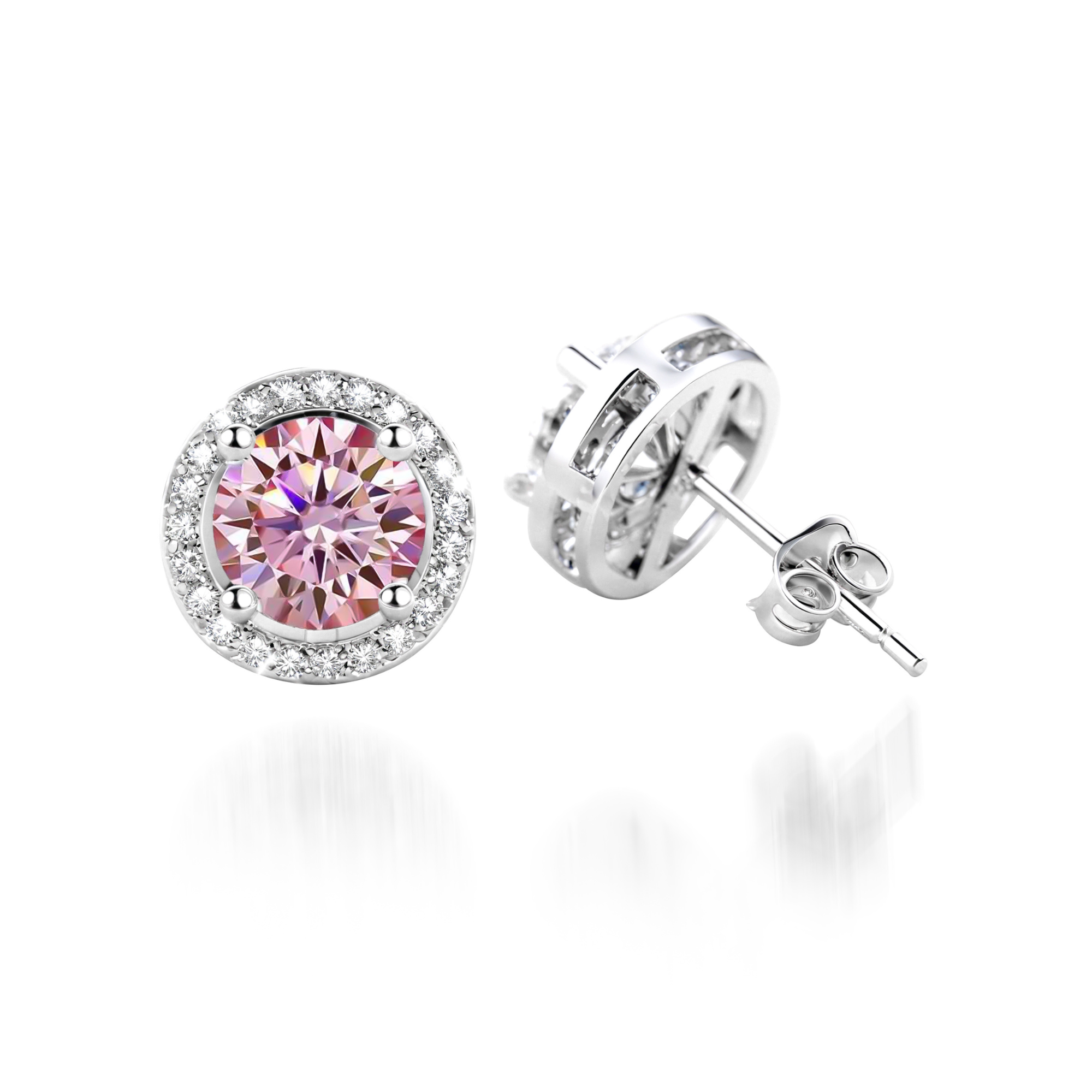 Lustrous Moissanite Halo Earrings