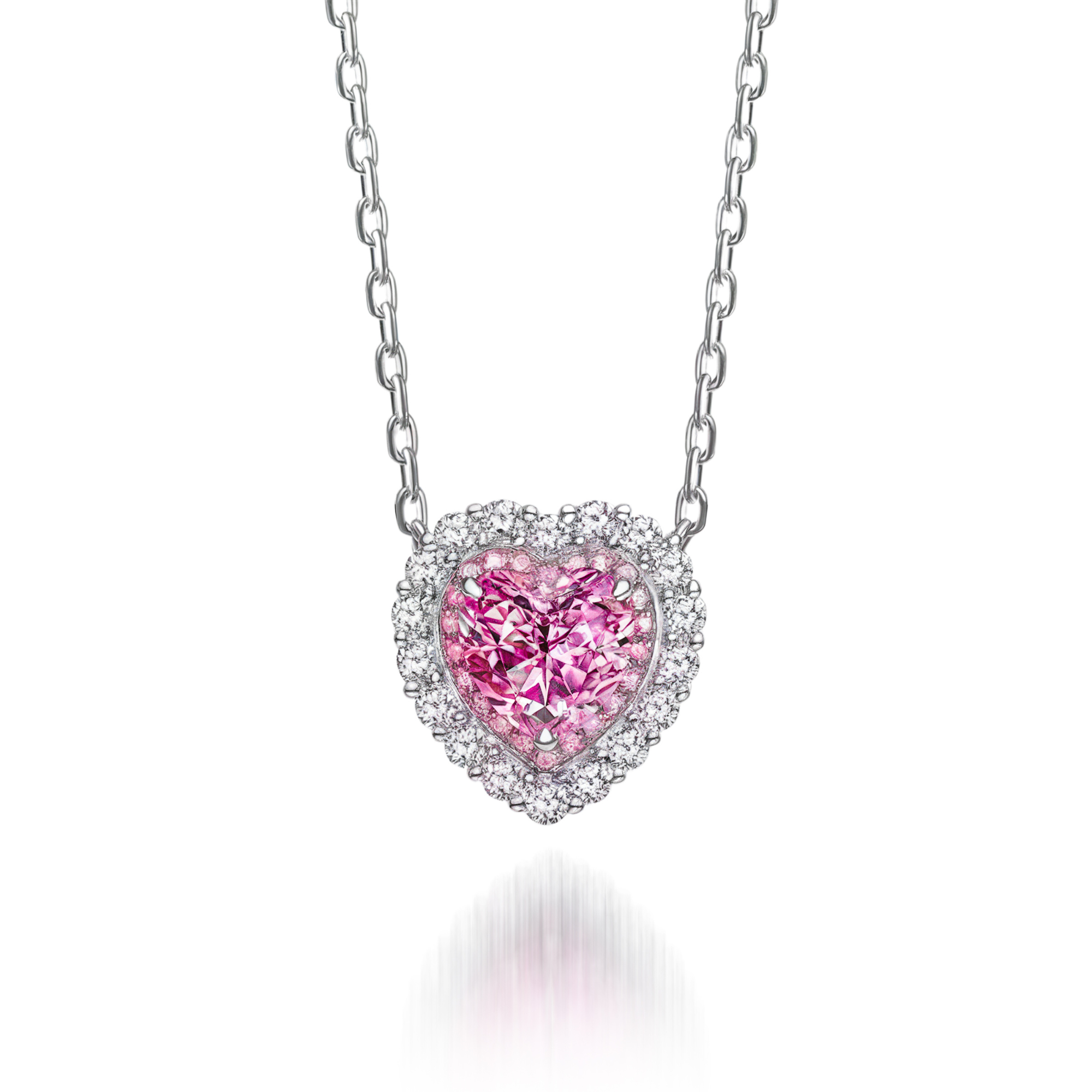 Halo Pink Heart Necklace