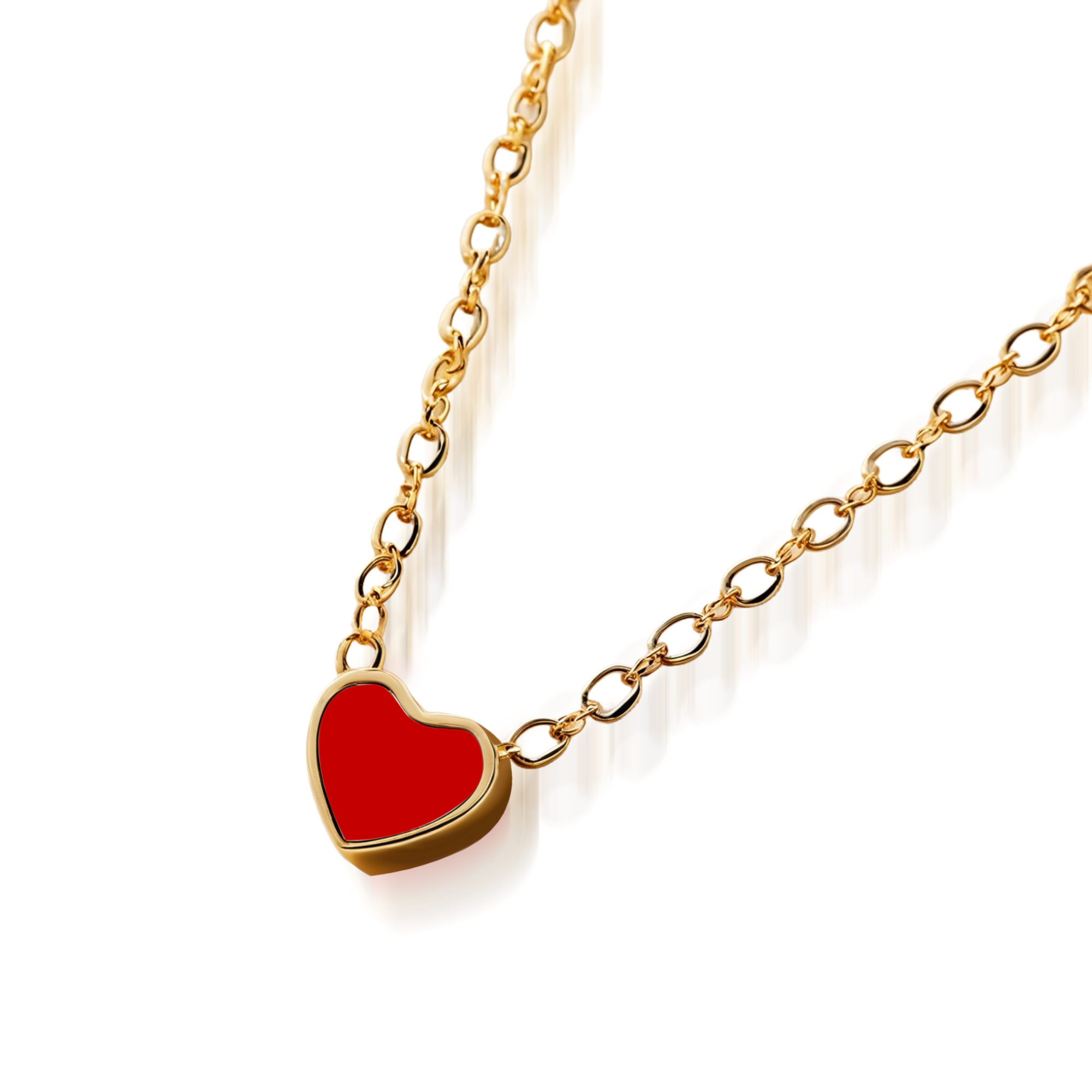 Pure Elegance Red Heart Necklace