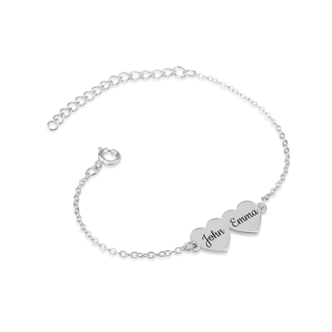 Pulsera de corazón con grabado personalizado