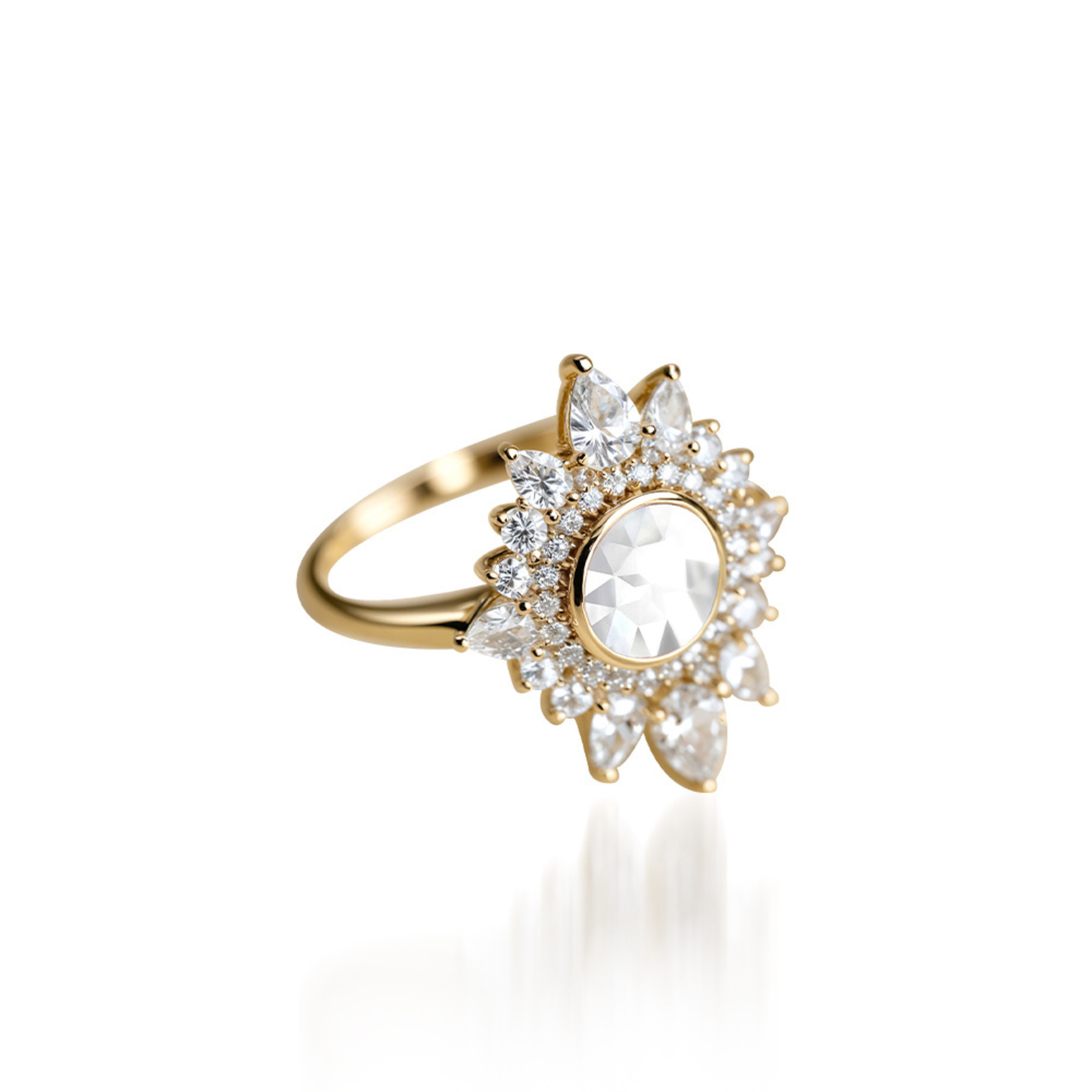 Vintage Diamond Flower Halo Ring