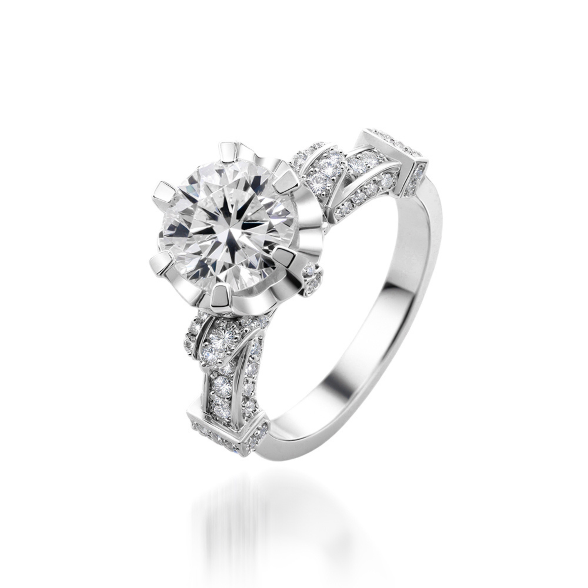 Vintage Round Cut Lab Diamond Accent Ring