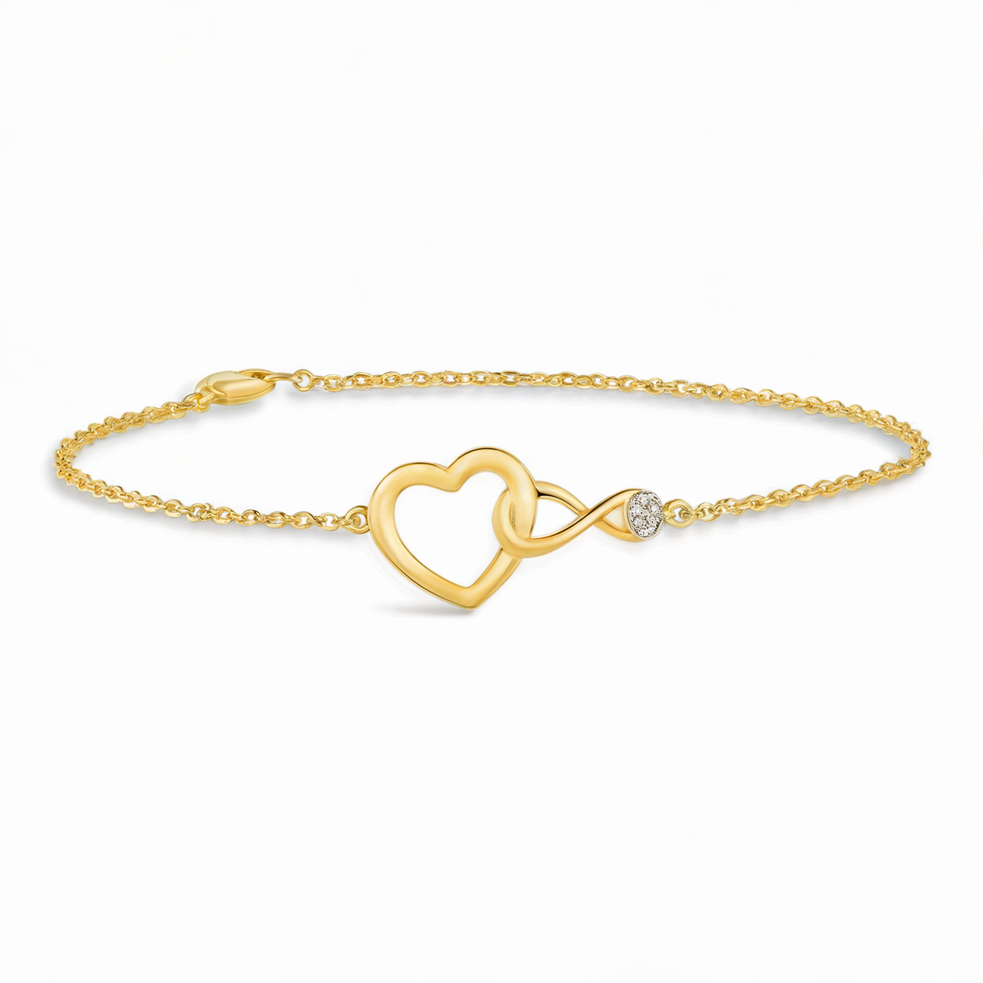 Pulsera entrelazada con corazón infinito