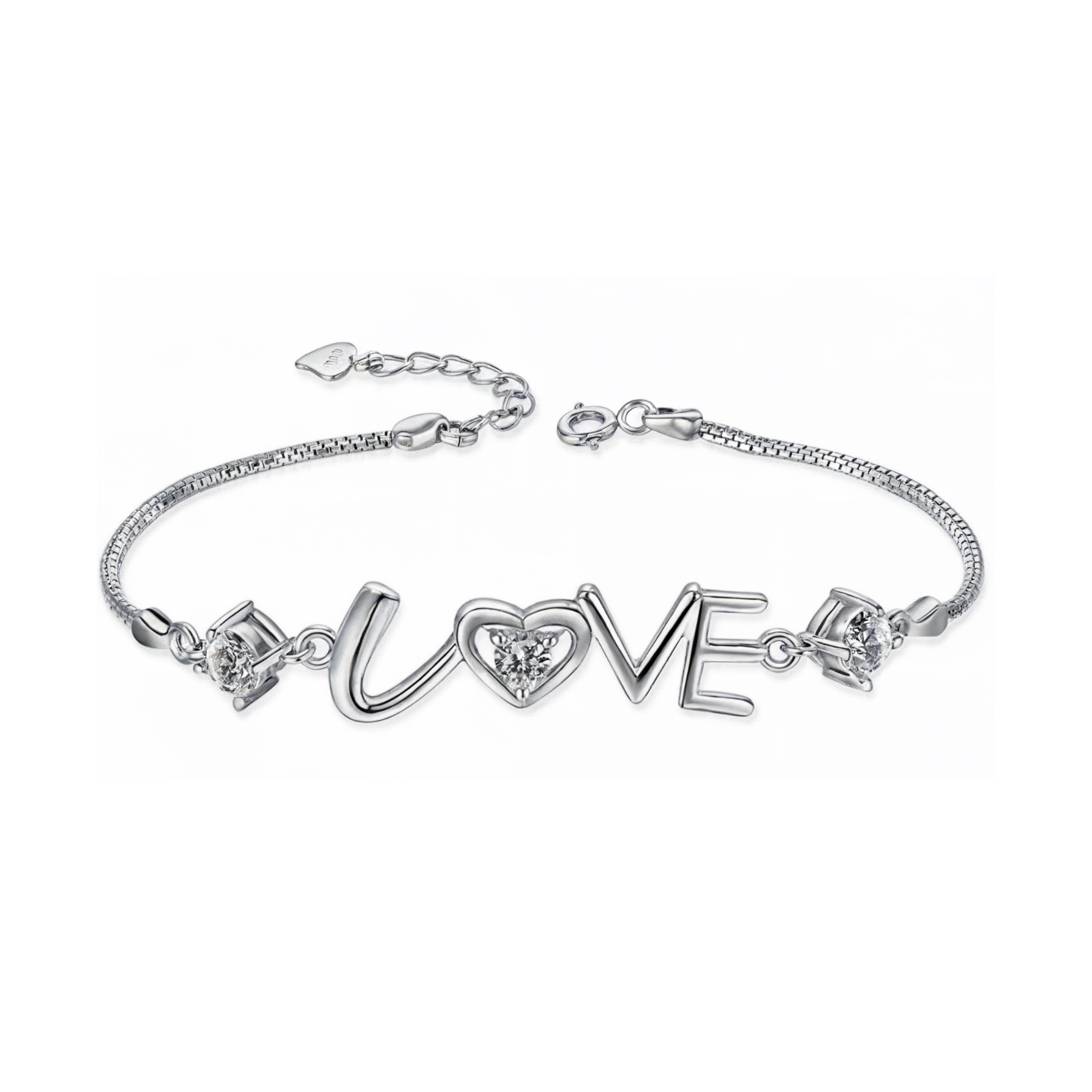 Delicate Purple Diamonds Love Bracelet