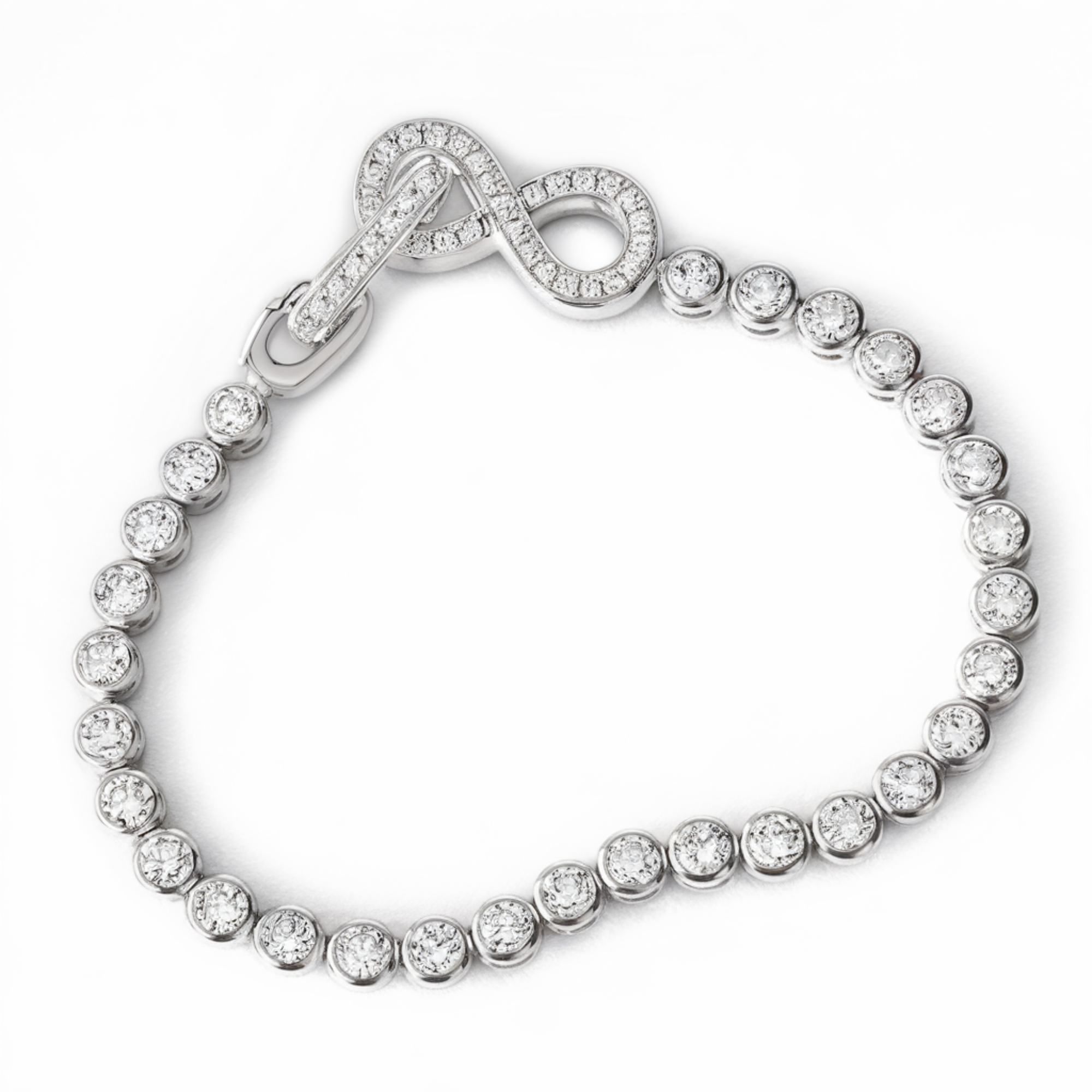 Linked Moissanite Infinity Bracelet