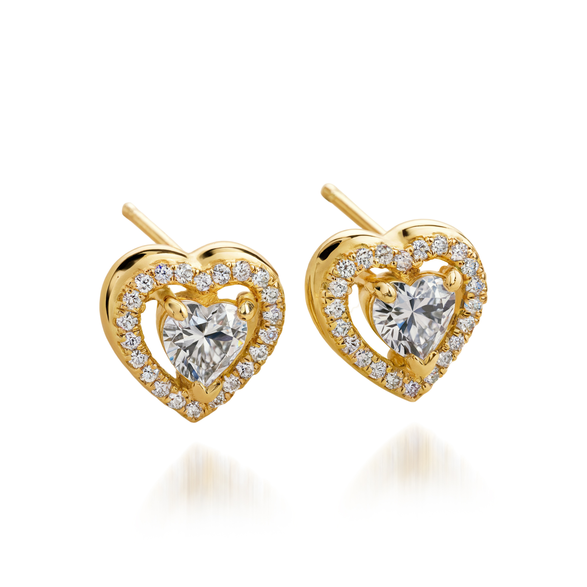 Blue Diamond Valentine Heart Earrings