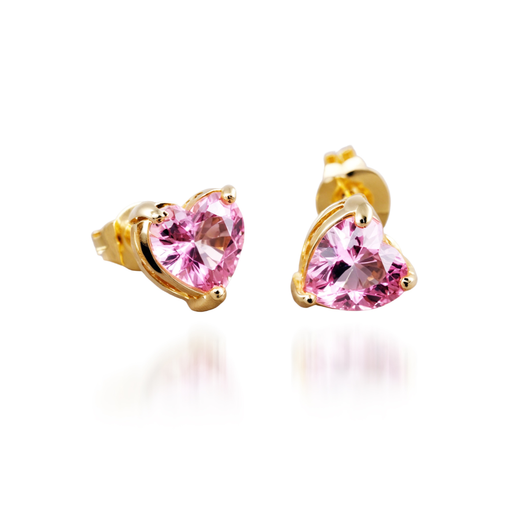 Diamond Stud Heart Earrings