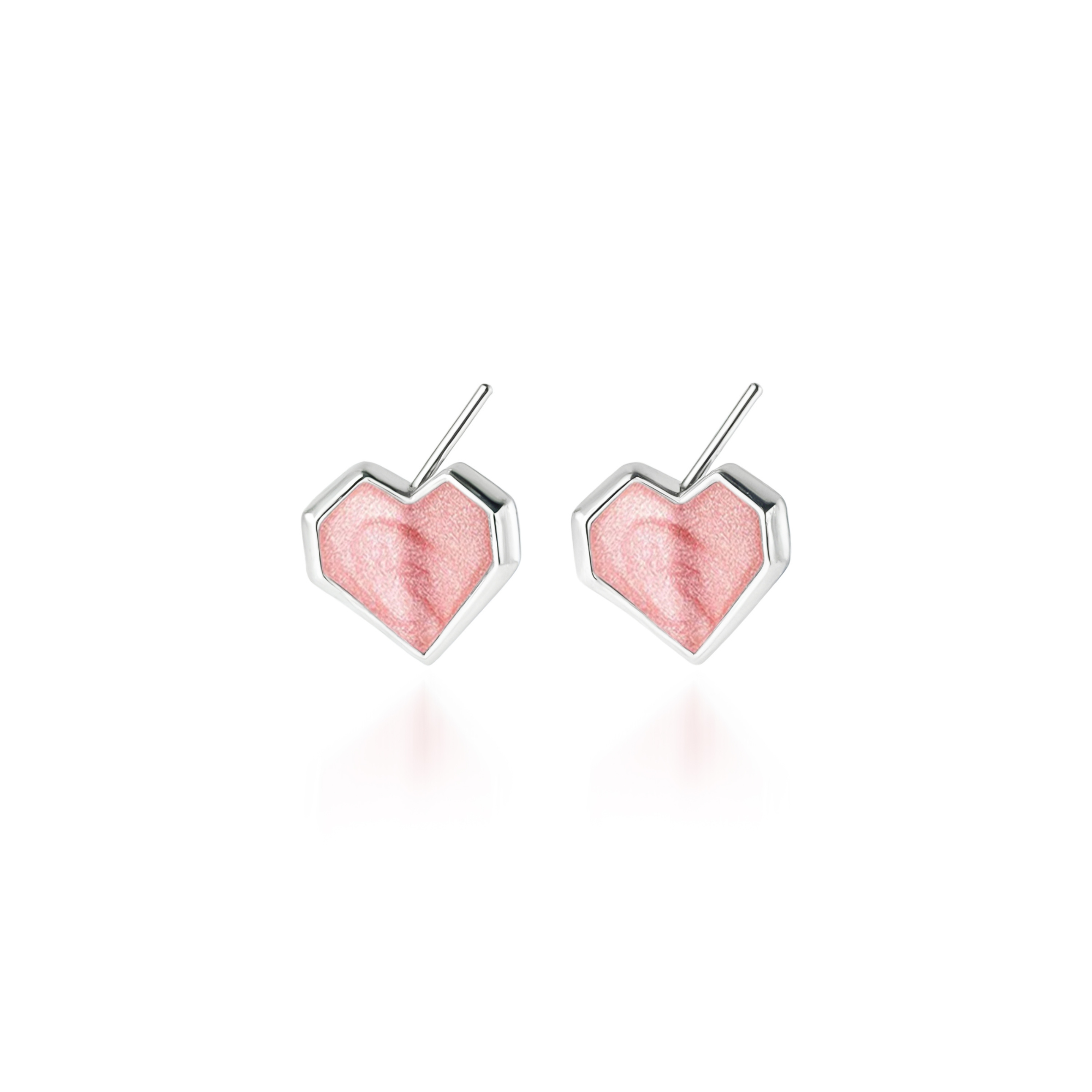 White Mini Heart Earrings