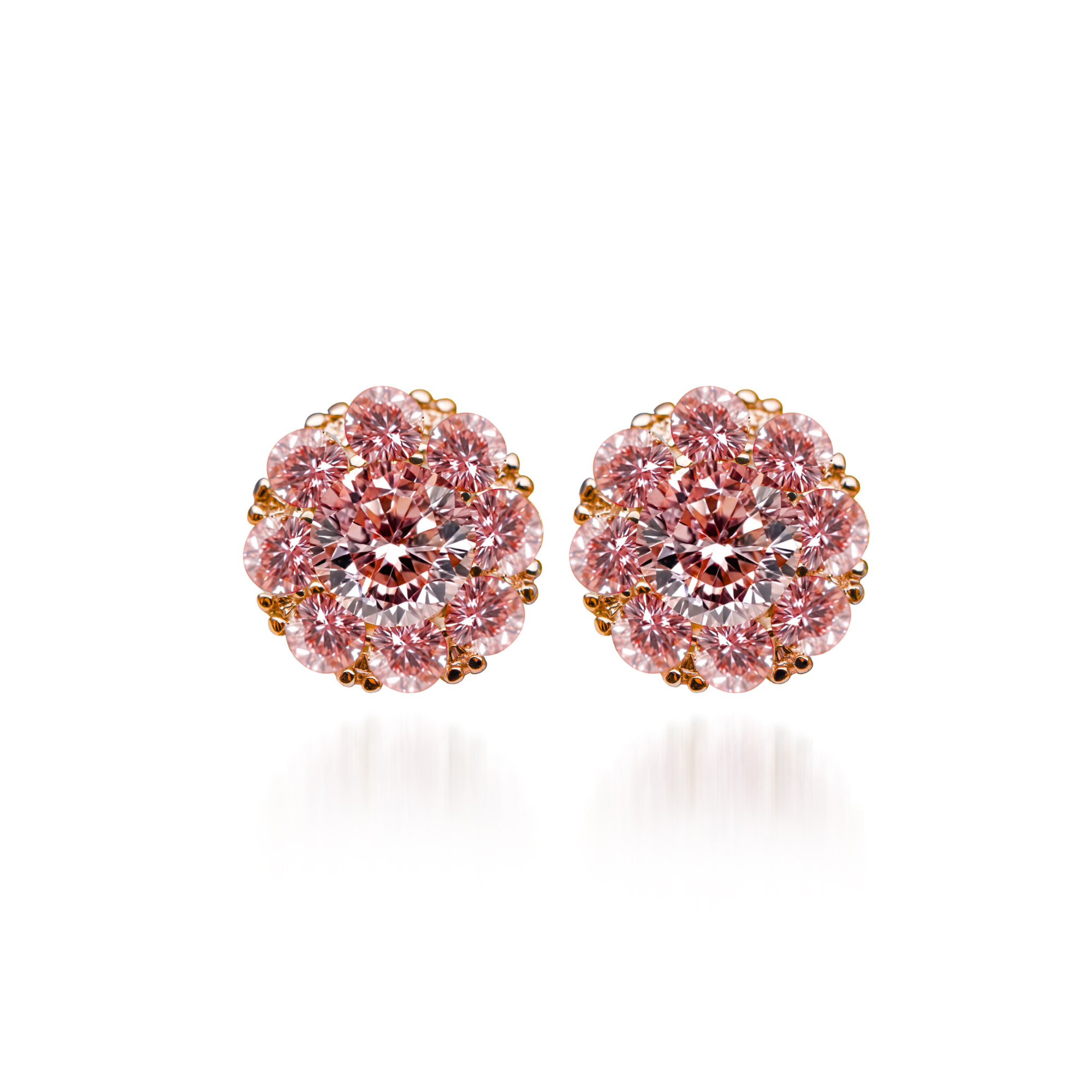 Diamond Cluster Halo Earrings