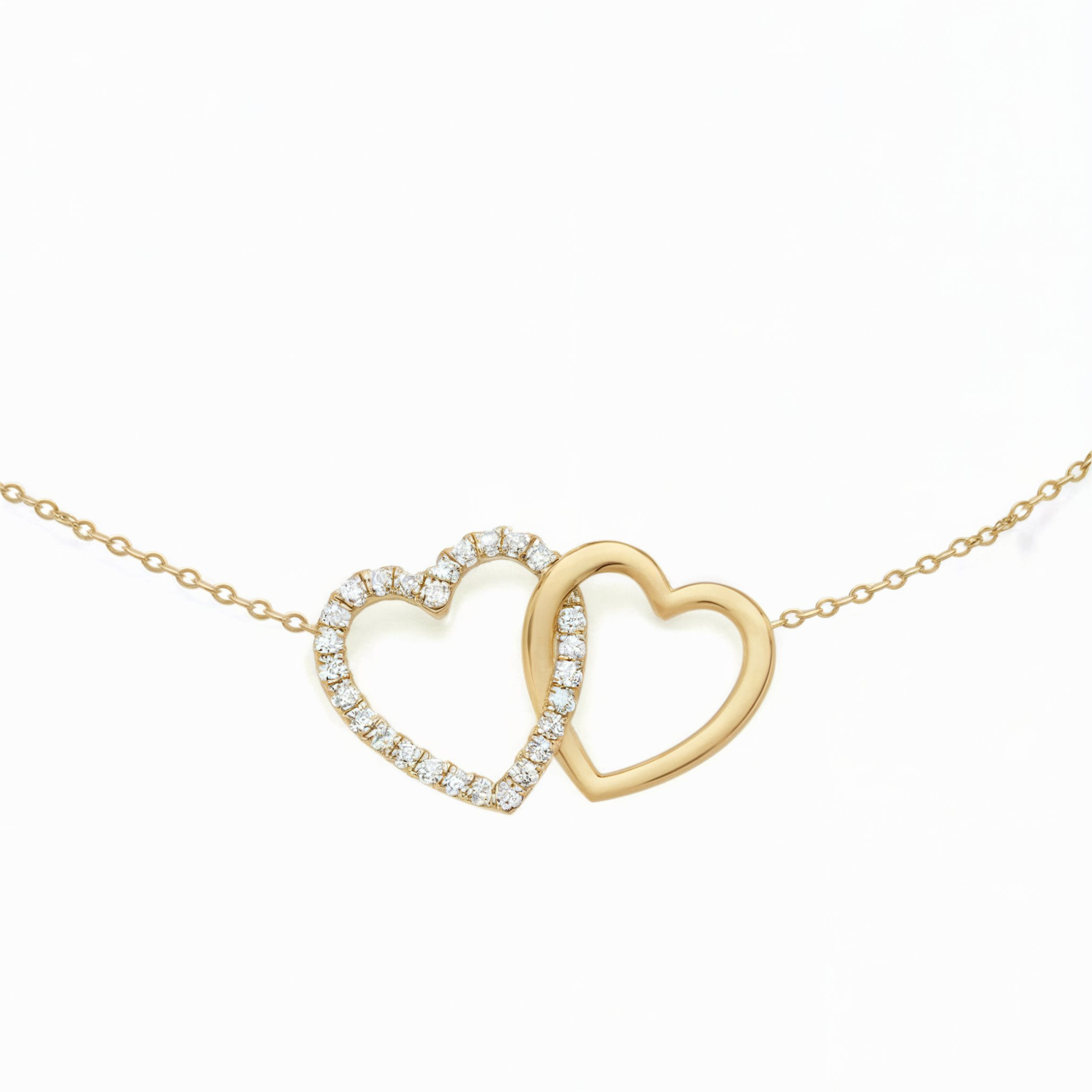 Interlocking Heart Diamond Necklace