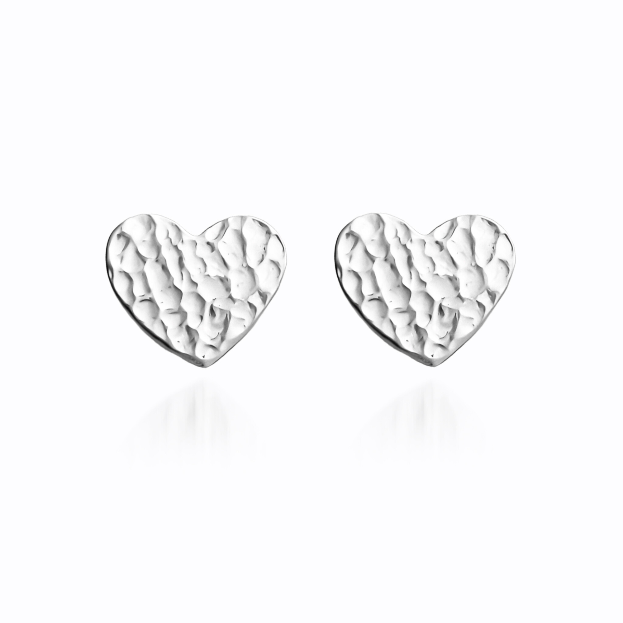 Rippled Heart Stud Earrings