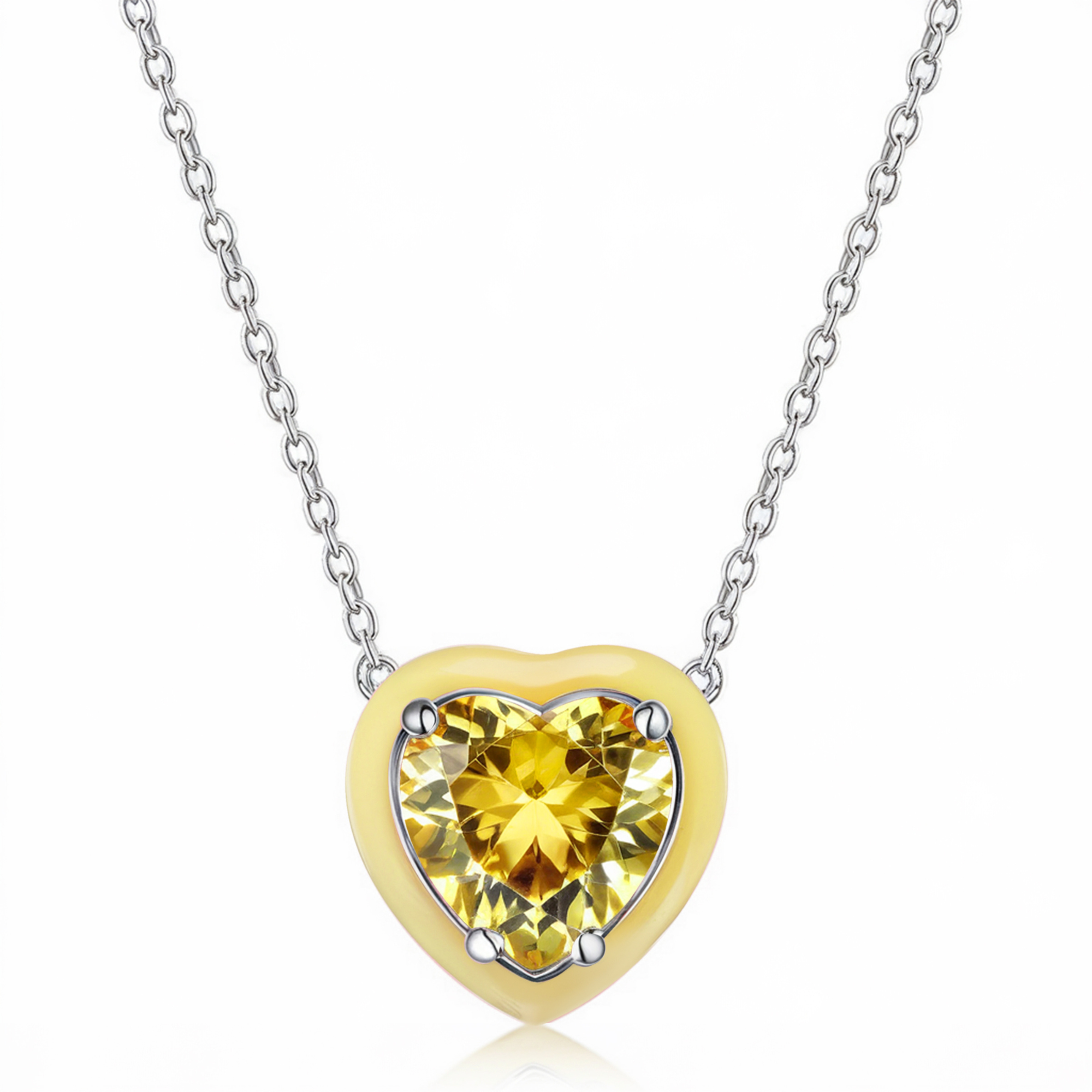 Pink Diamond Heart Necklace