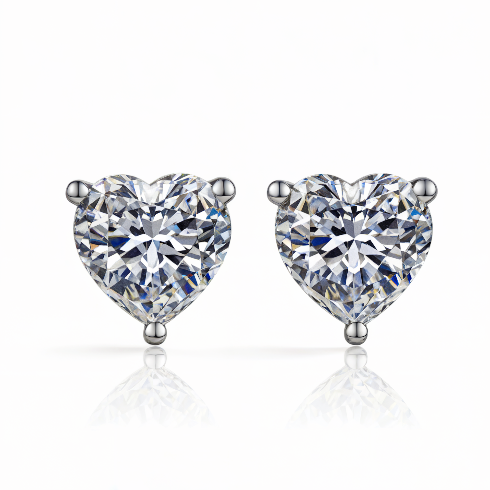 Heart Shaped Diamond Earrings