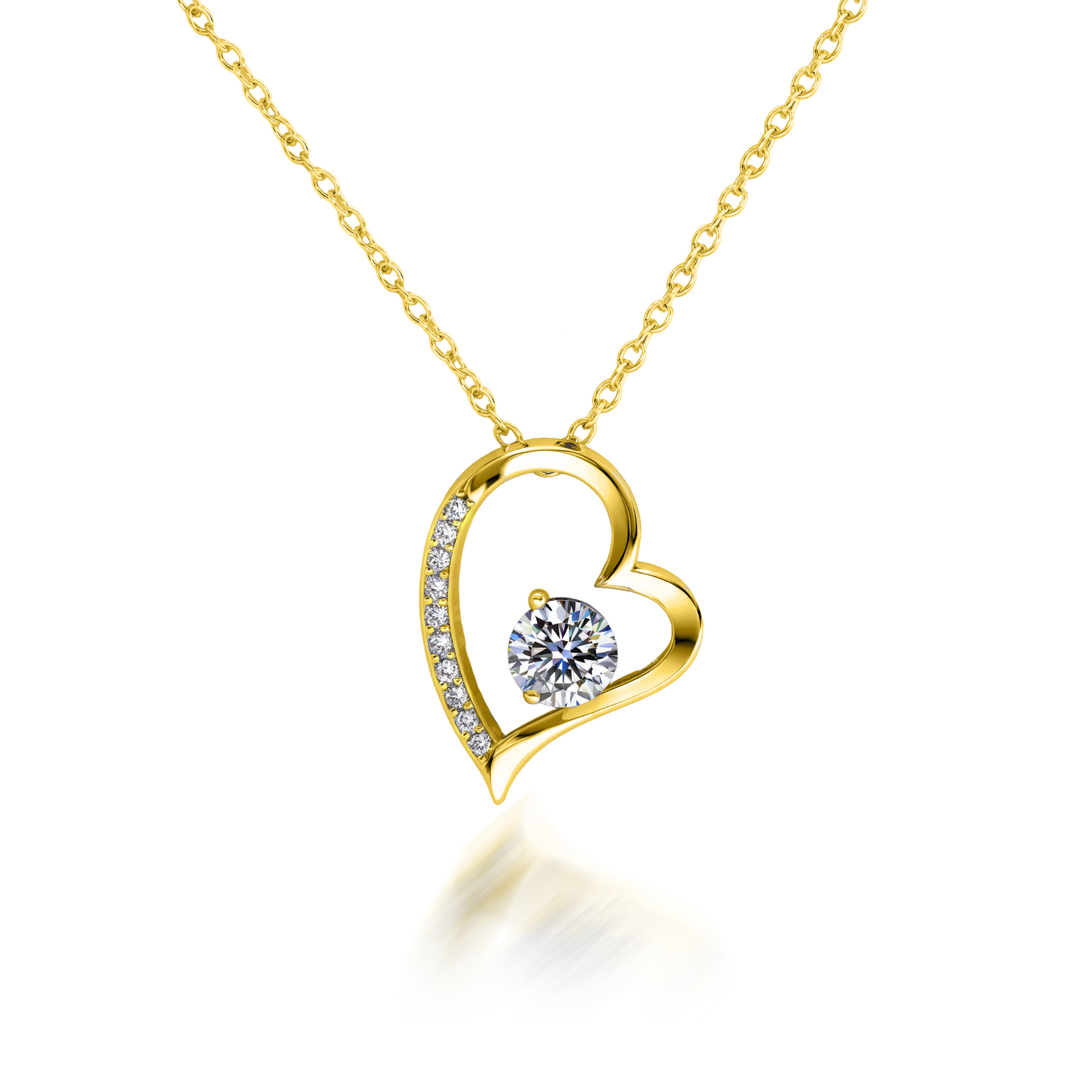 To My Soulmate | Silver Heart Diamond Necklace