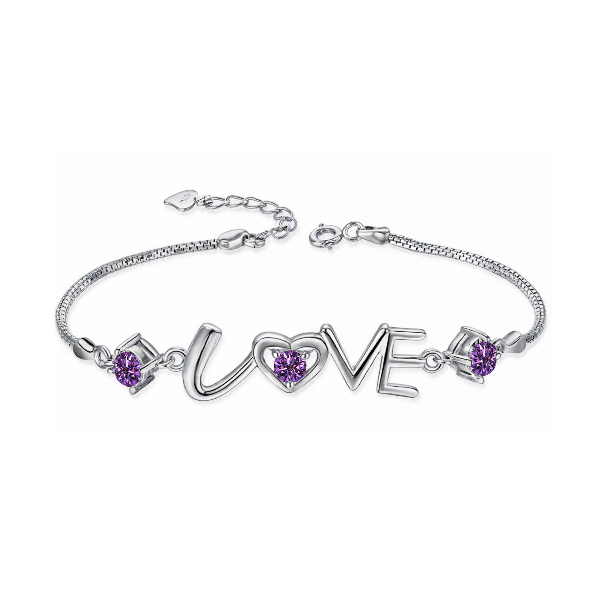 Pulsera delicada de diamantes Love