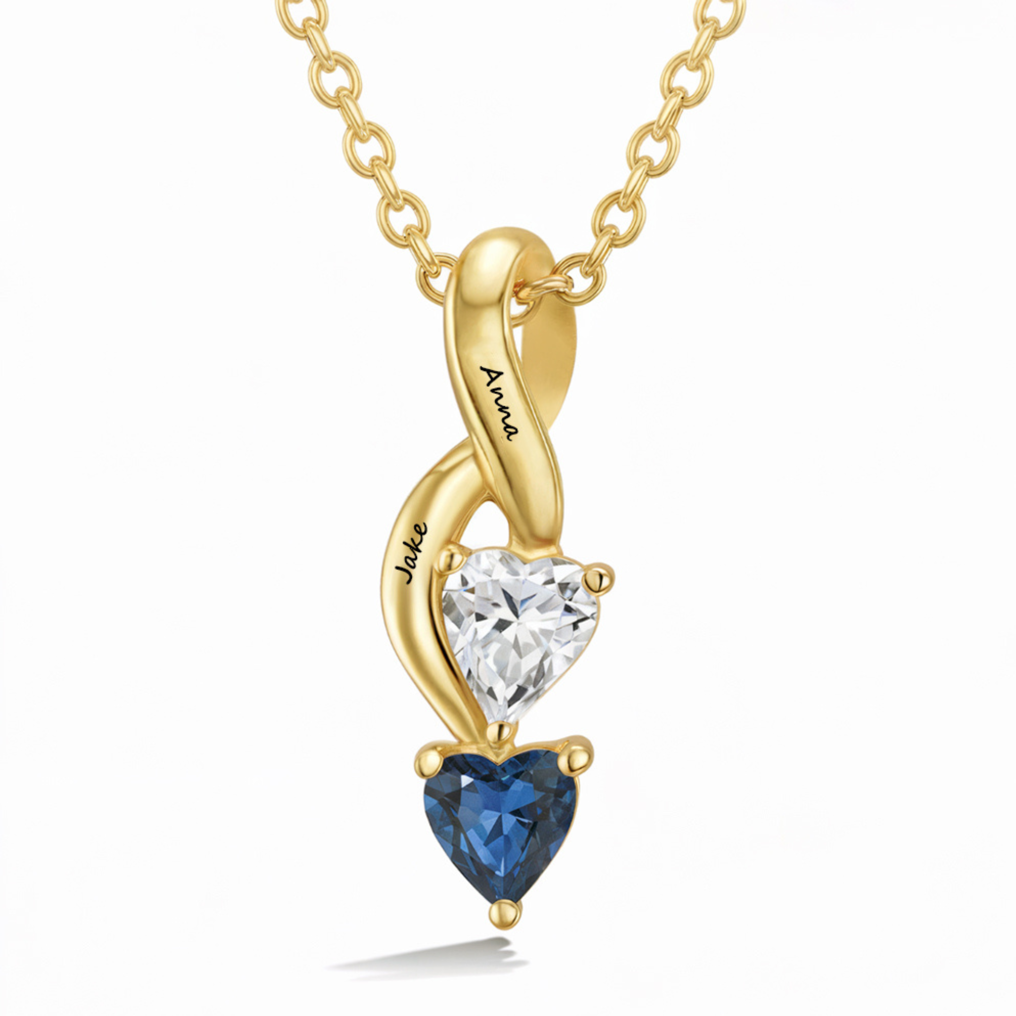 Heart-Cut Birthstone Infinity Necklace