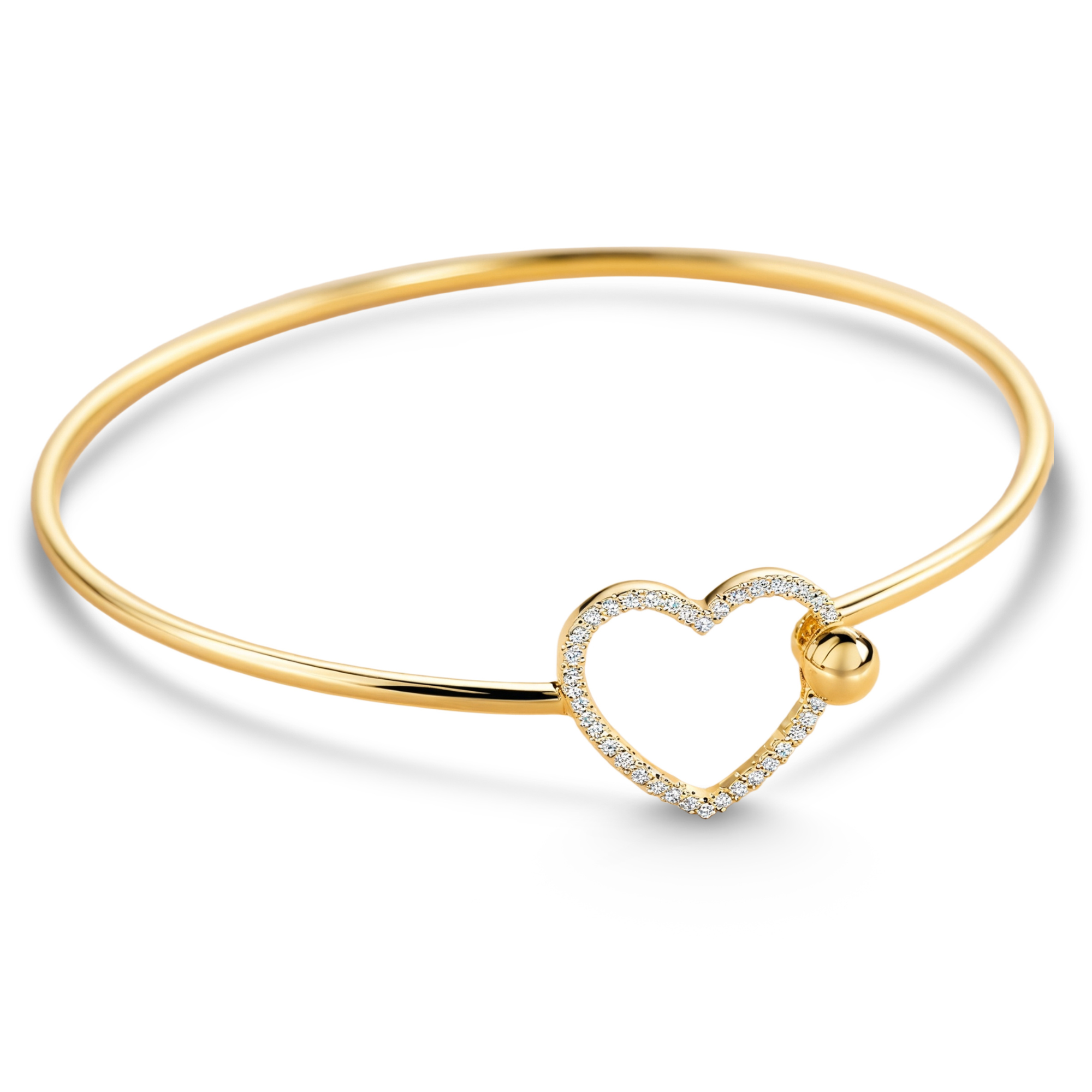 Diamond Heart Hook Clasp Bracelet