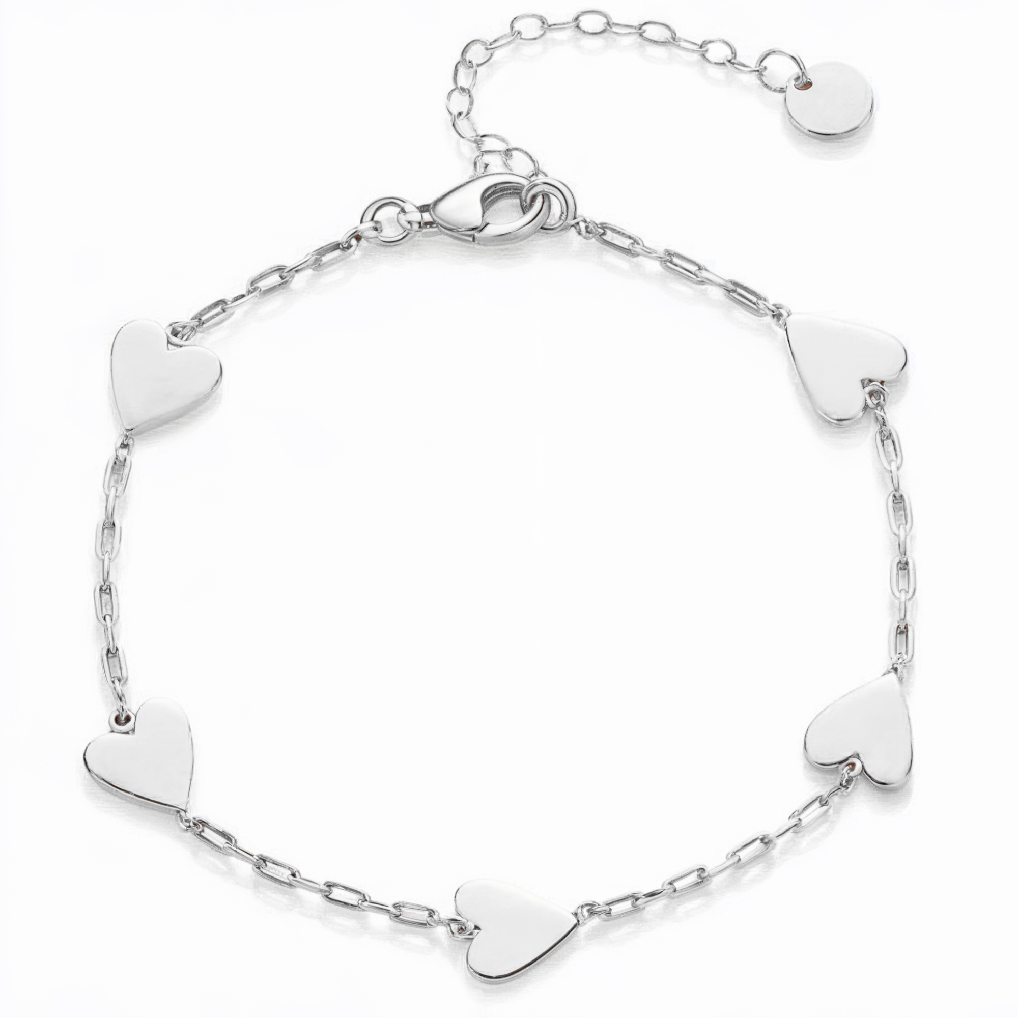 Delicate Heart Charm Silver Bracelet