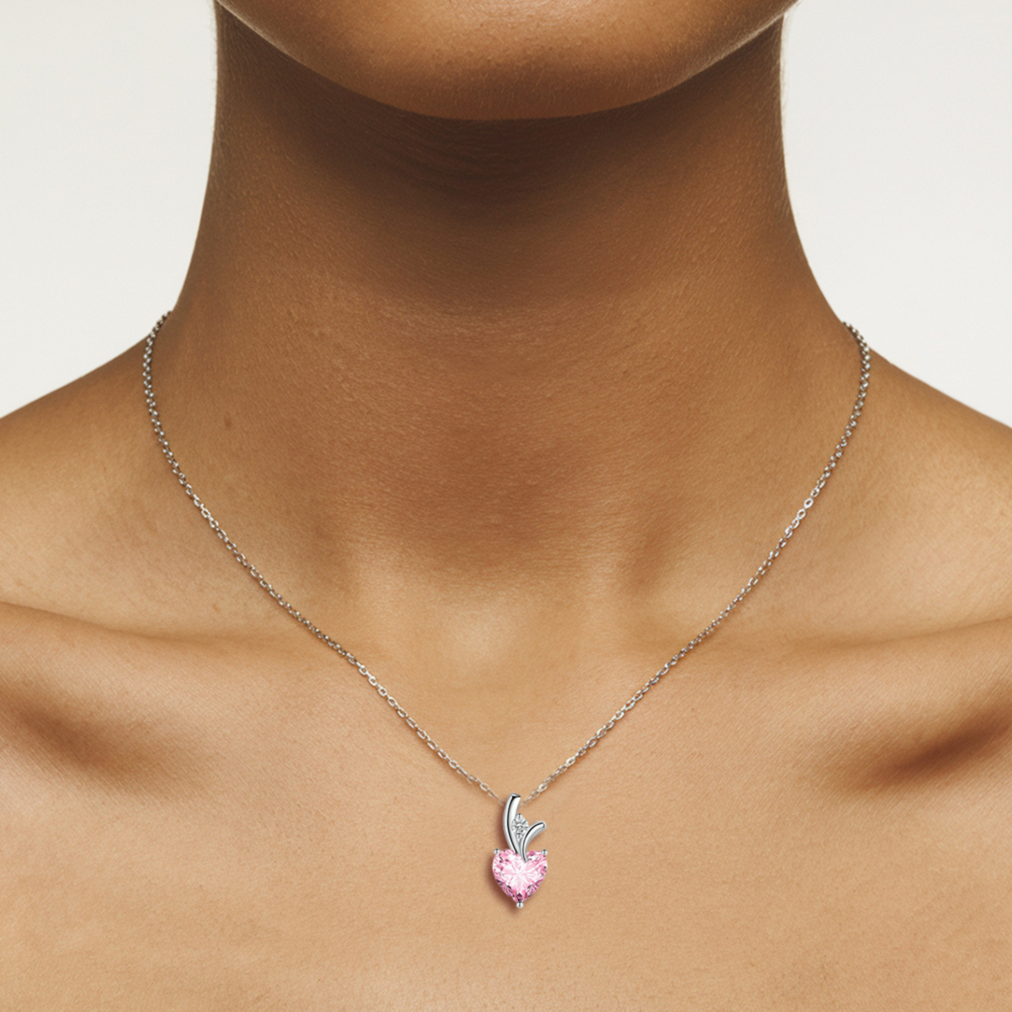 Twisted Pink Heart Pendant Necklace