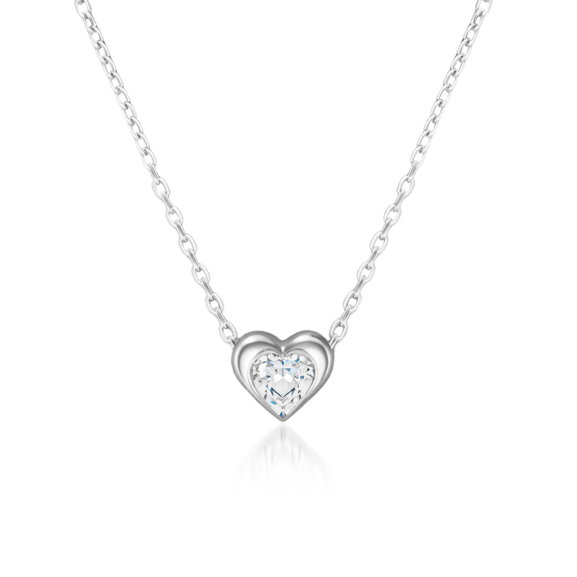 Cute Diamond Heart Cut Necklace