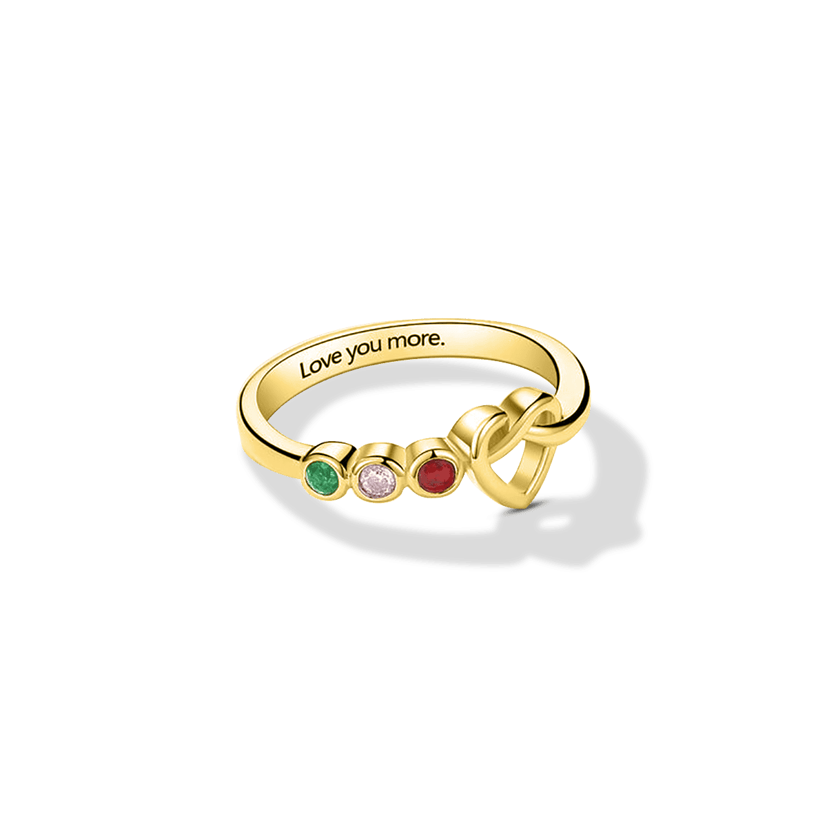 Personalized Love You More Family Birthstones Ring - S925 Sterling Silver