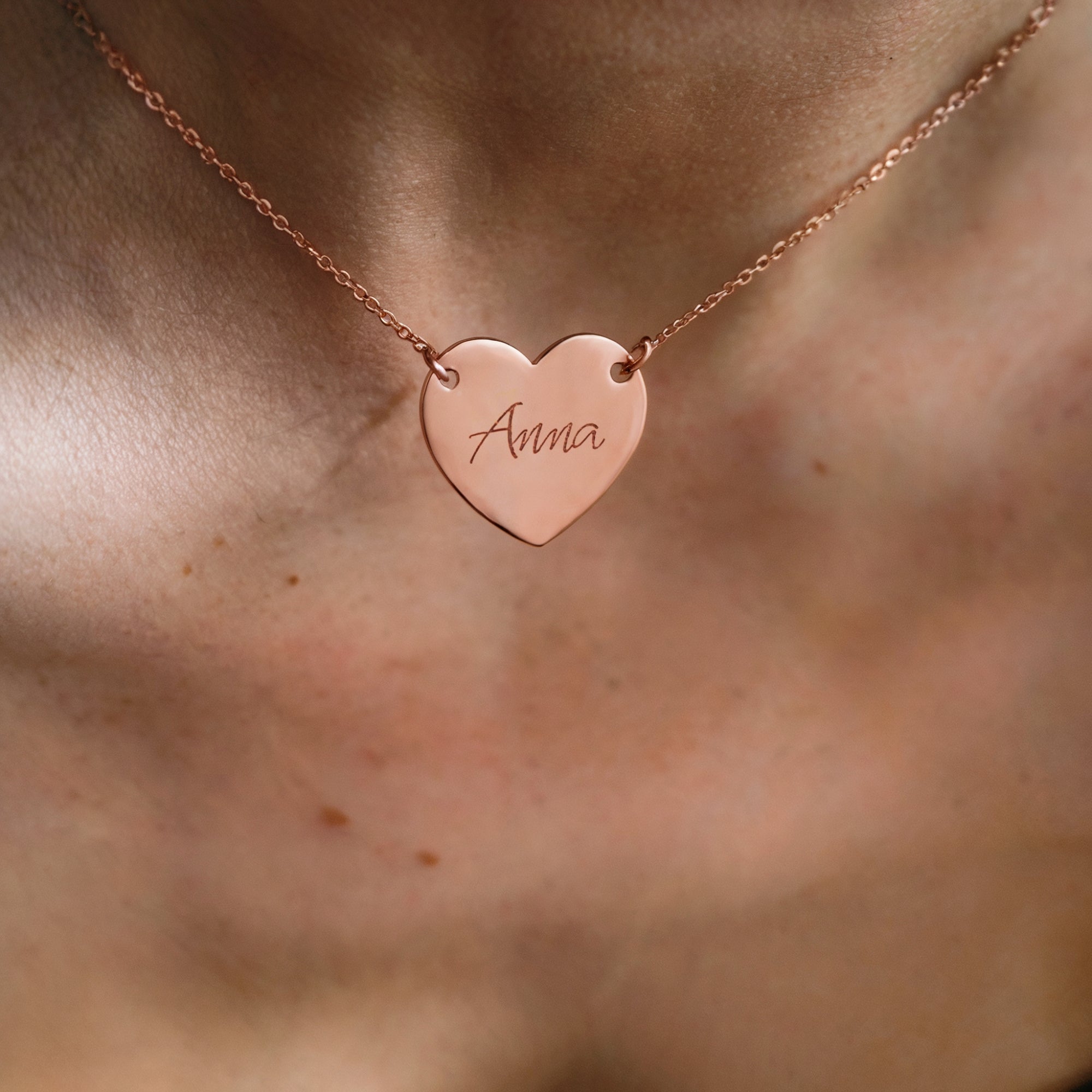 The Personal Custom Heart Rose Gold Necklace